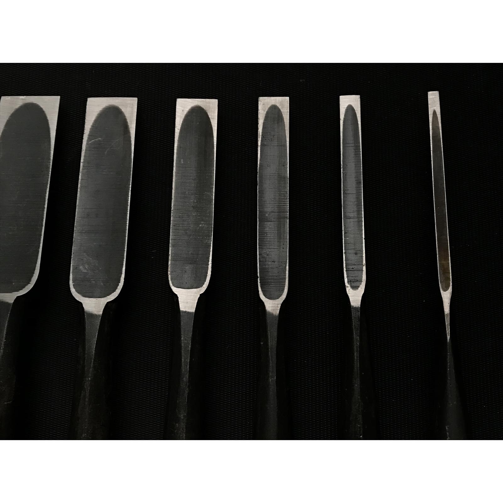 船広 ツゲ柄付鑿セット 元寿舟弘 船津祐司作 追入組鑿 黄楊柄