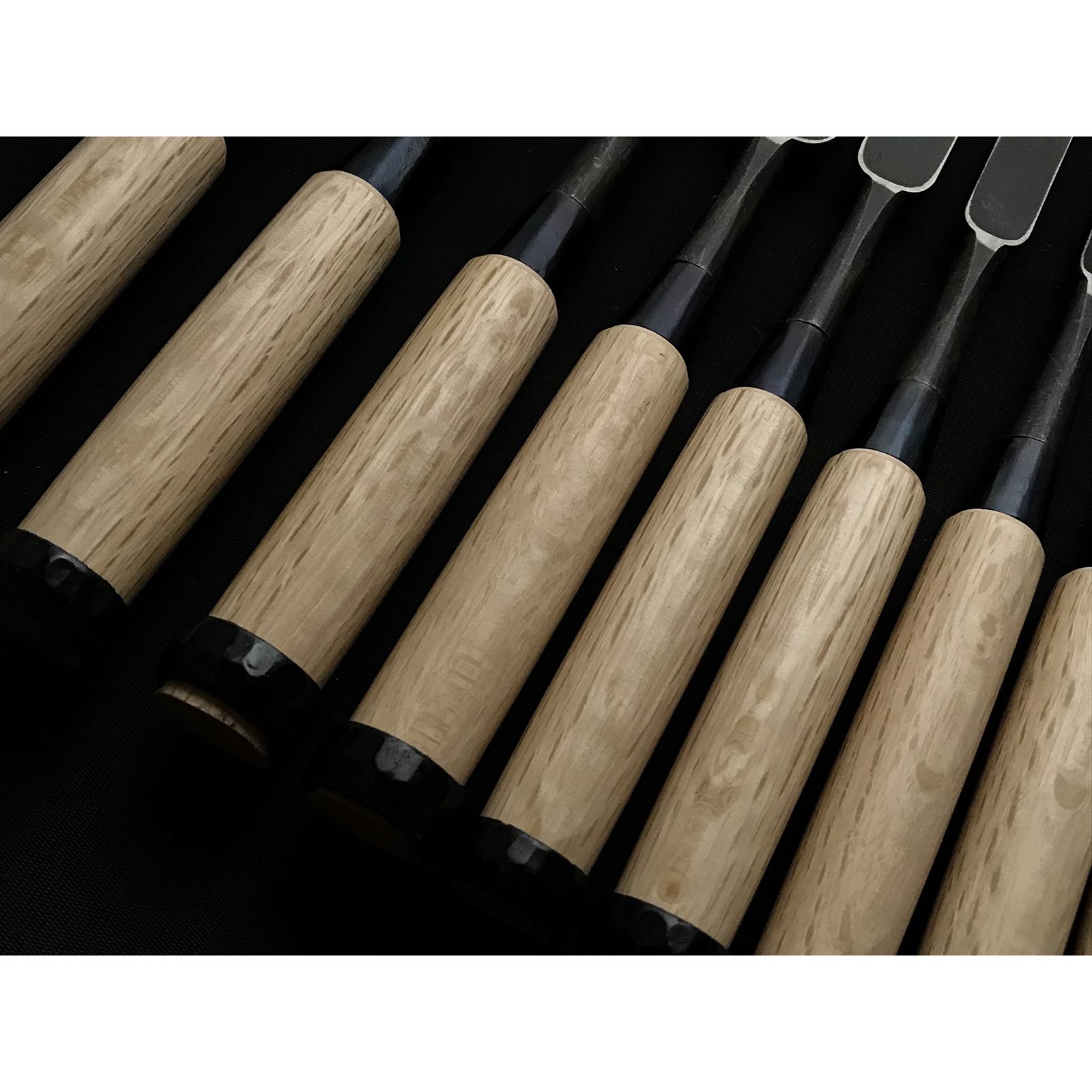 船広 ツゲ柄付鑿セット 元寿舟弘 船津祐司作 追入組鑿 黄楊柄