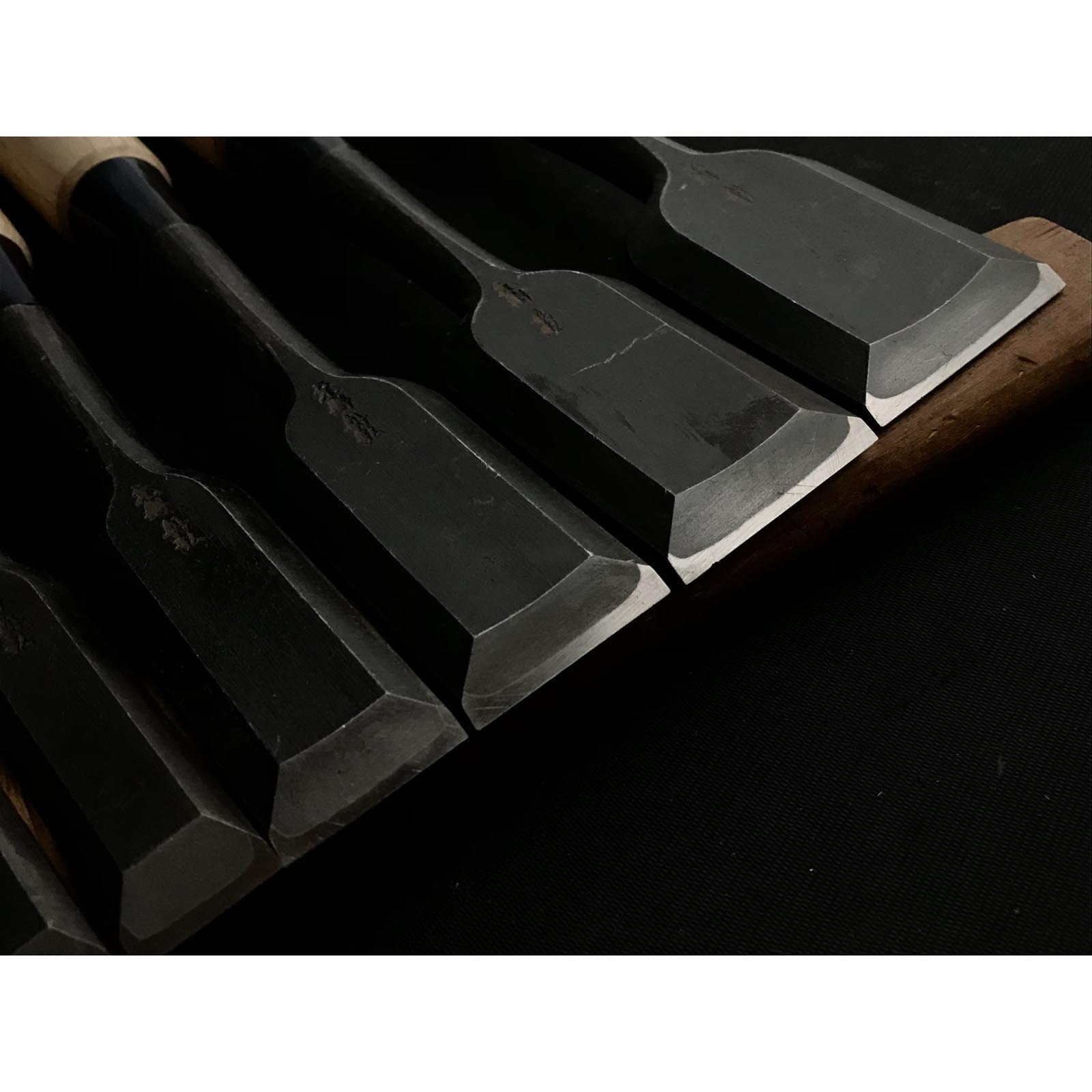 船広 ツゲ柄付鑿セット 元寿舟弘 船津祐司作 追入組鑿 黄楊柄