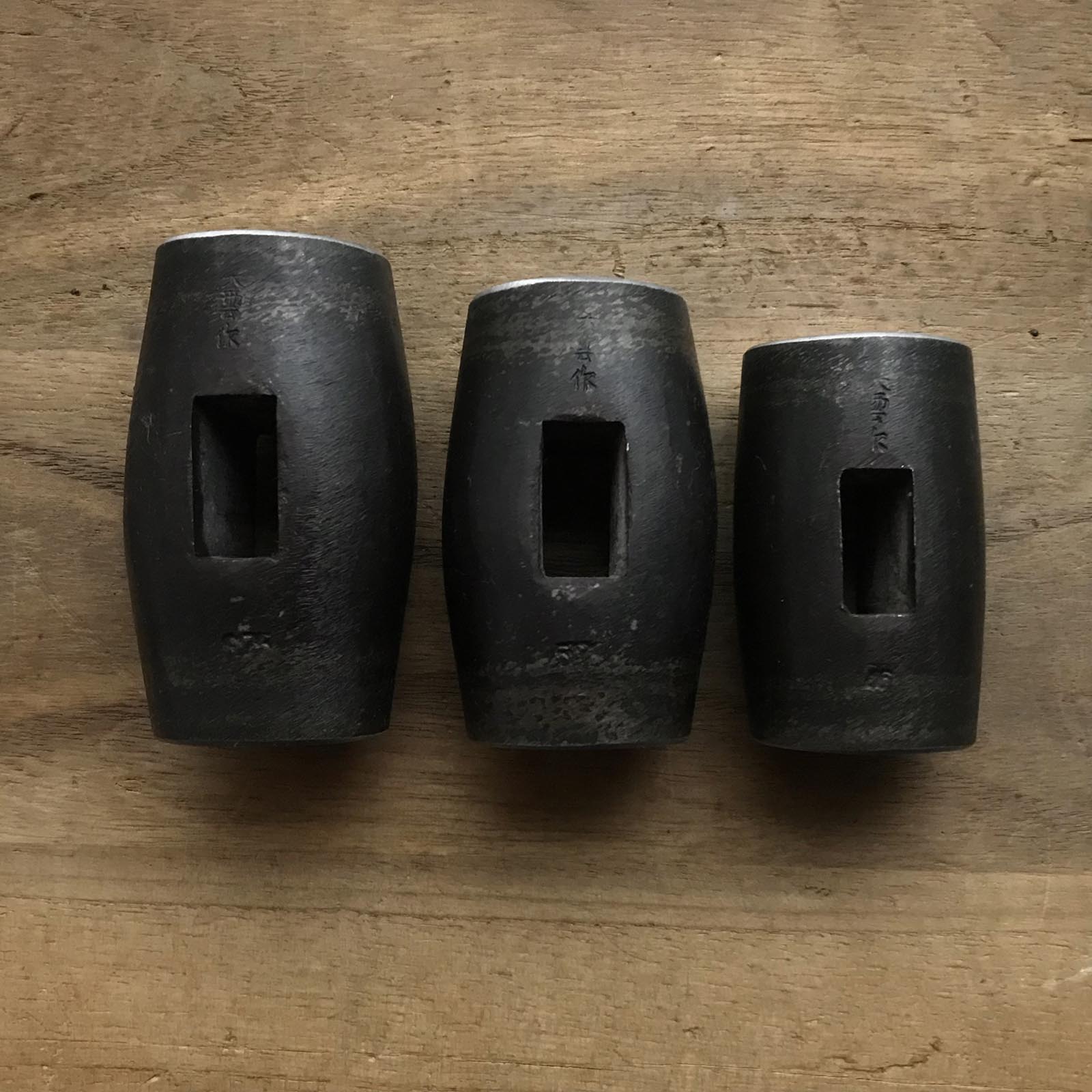 Tenun Taiko Daruma Hammers Blacksmith Finish 天雲作 太鼓型 ダルマ玄翁 黒仕上