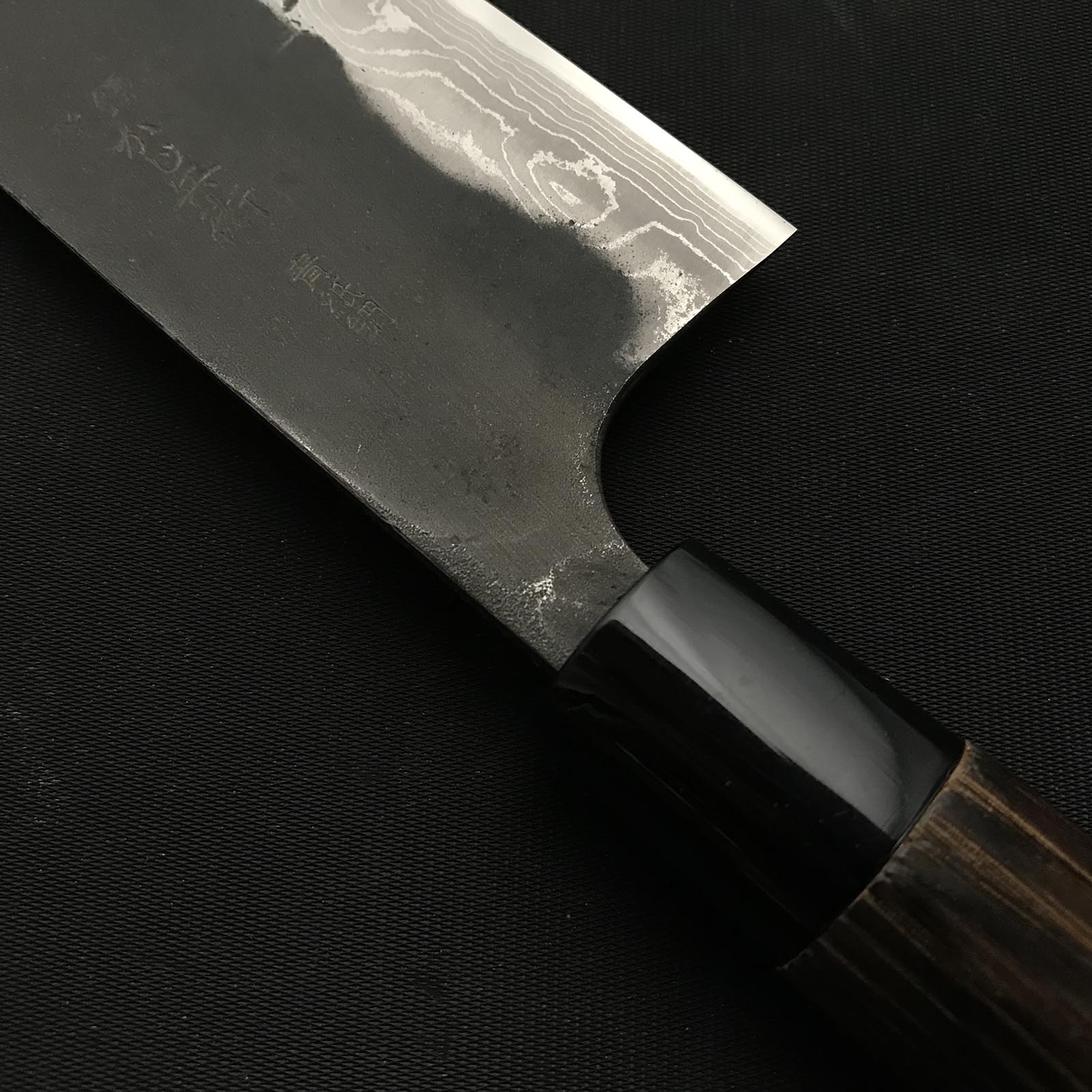 かじ兵衛 青紙鋼 墨流し 菜切包丁 165mm