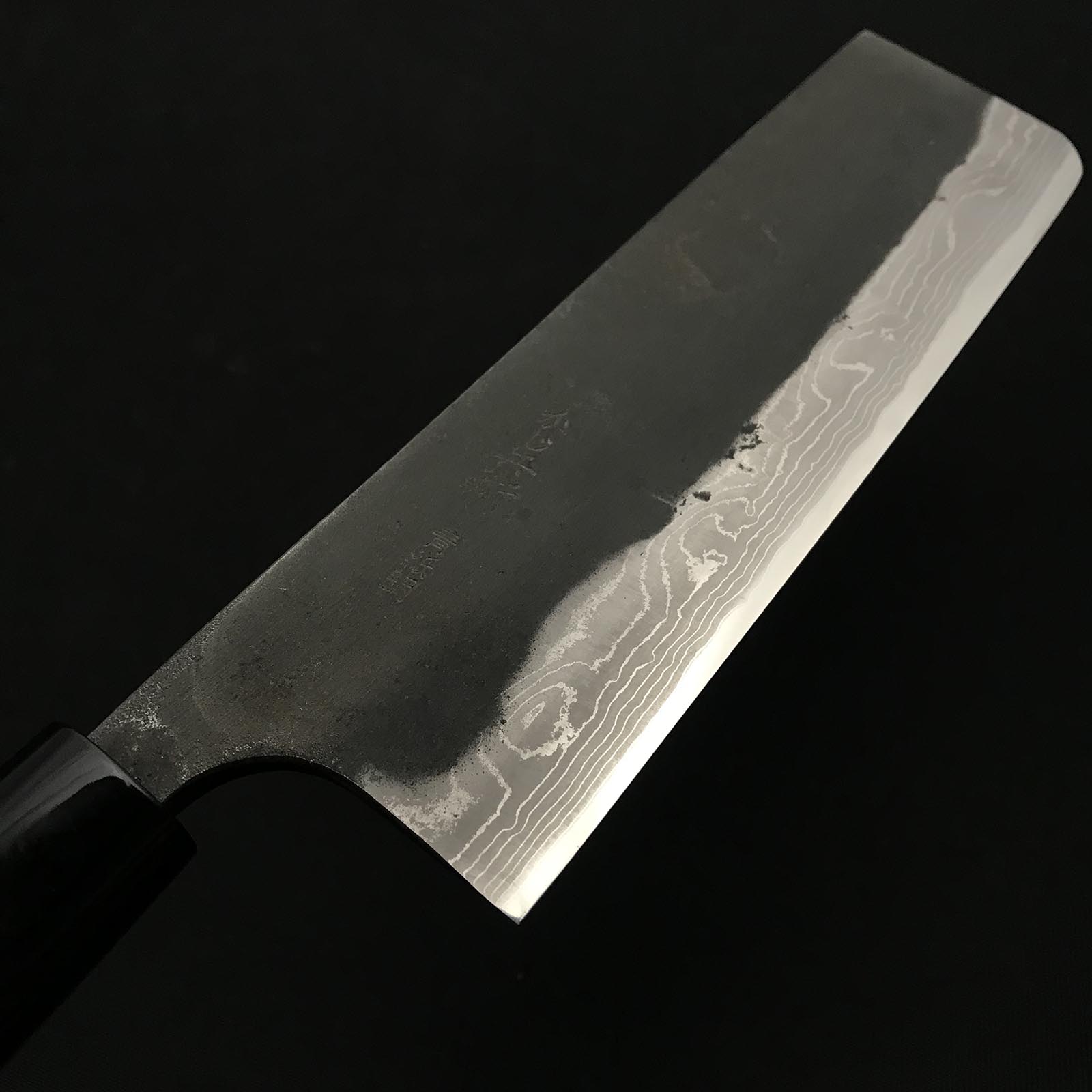 かじ兵衛 青紙鋼 墨流し 菜切包丁 165mm