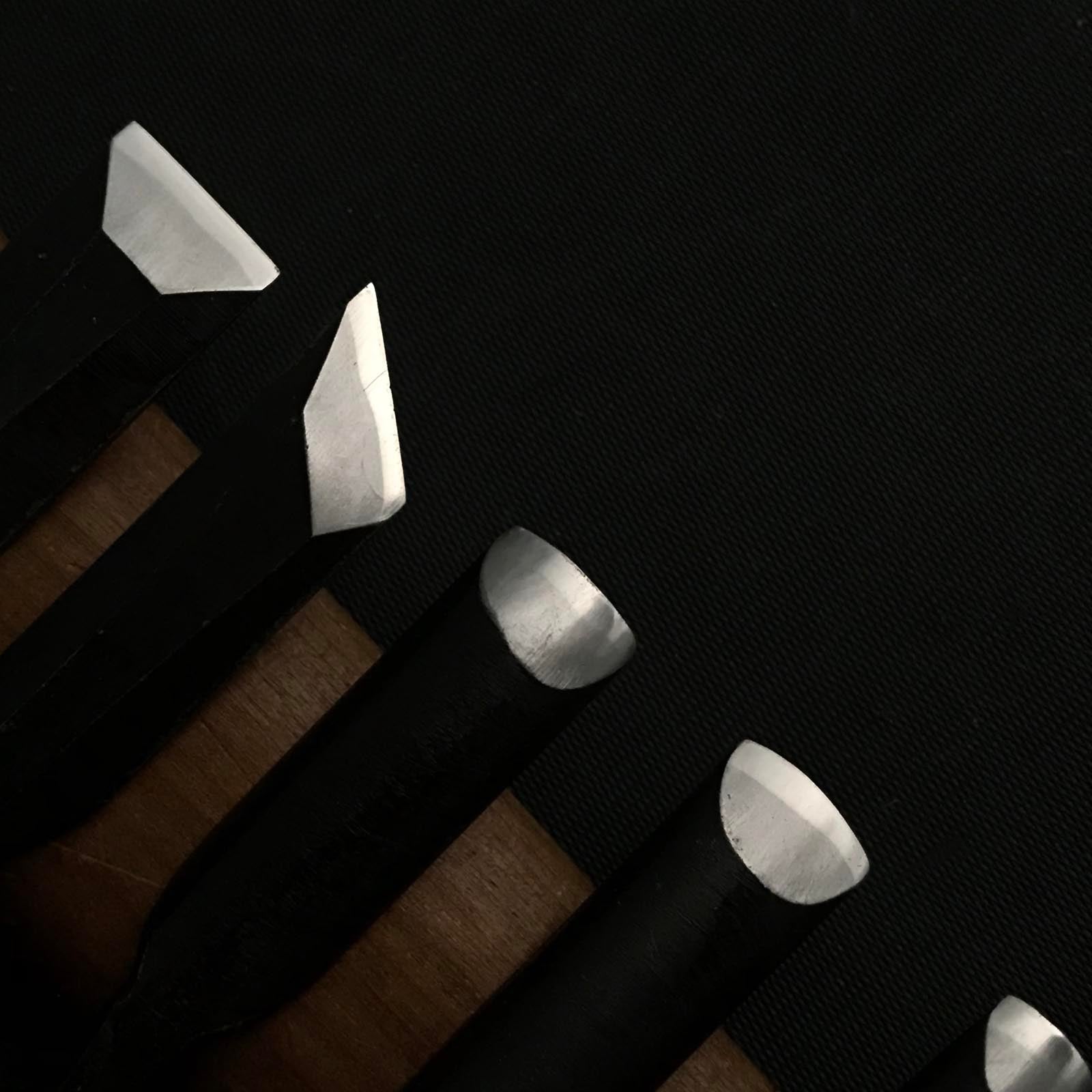Ken Carving chisels set with Blue steel by Chousei 剣 彫刻刀15本組 彫清作 青紙鋼 Chokokuto