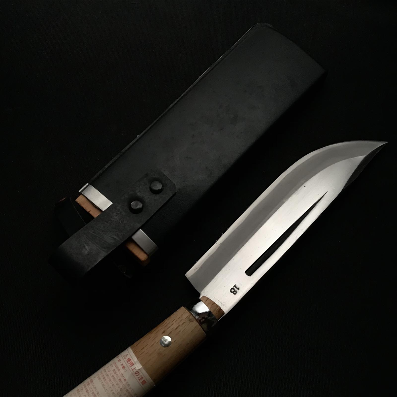 Ken Nata Knife by Tachika with Blue steel 土佐刃物 忠親作 剣鉈 青紙鋼 鞘付 180mm