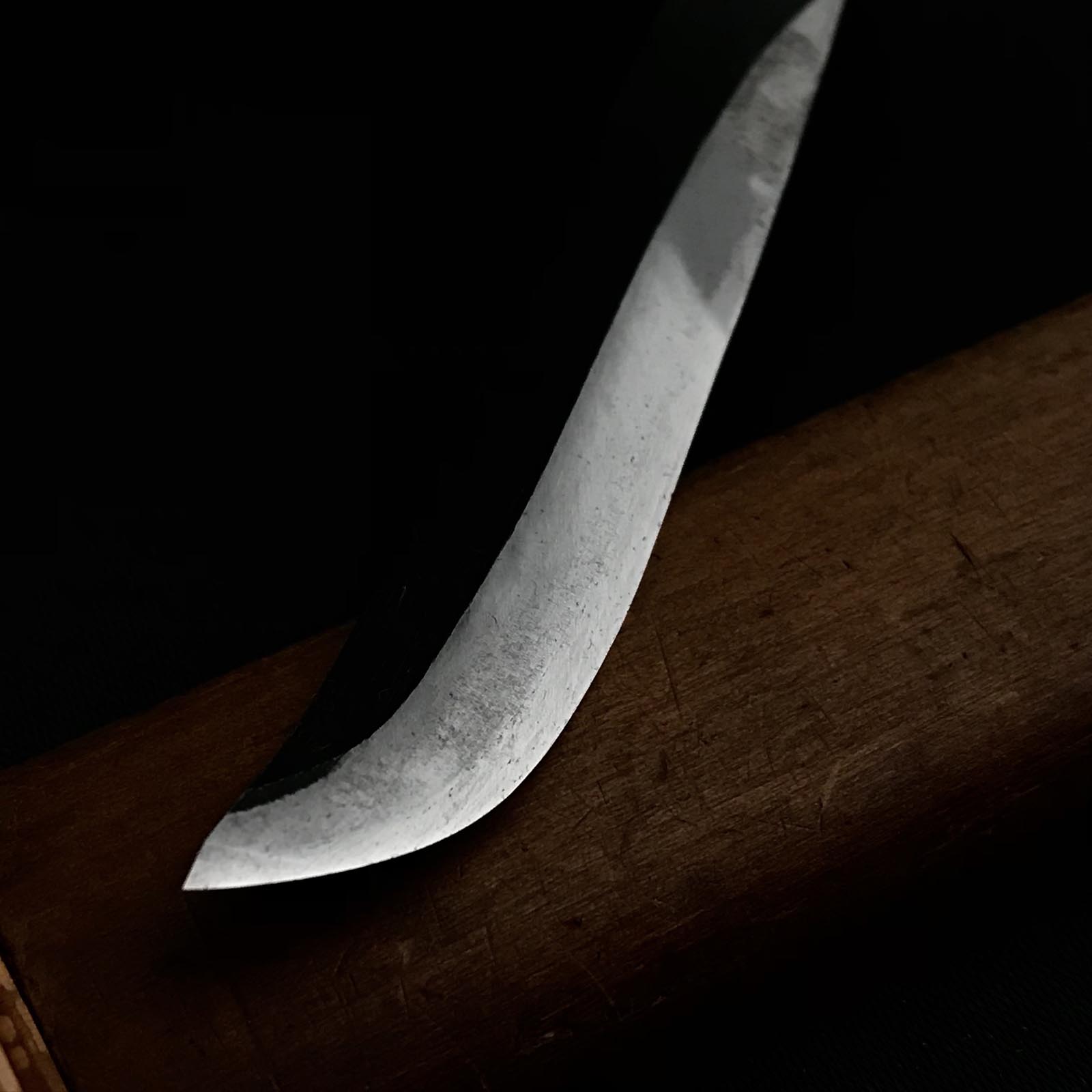 Old stock Kouetsu Carving knife left hand 掘出し物 東京侊悦作 生反り小刀 左