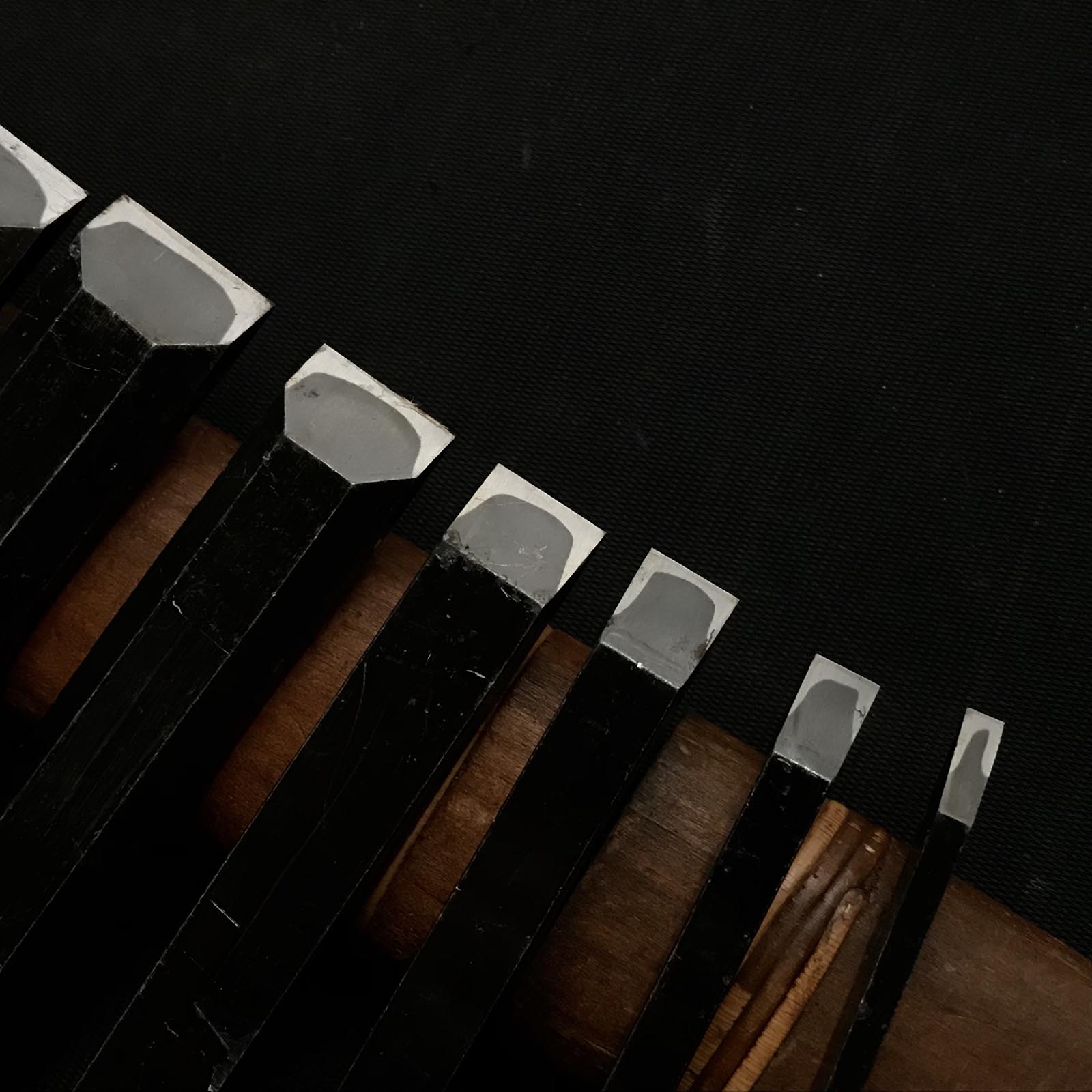 旧蔵 平町俊久型 ノミセット 掘り出し物 利久 平待追入鑿 7本組 平町のみ