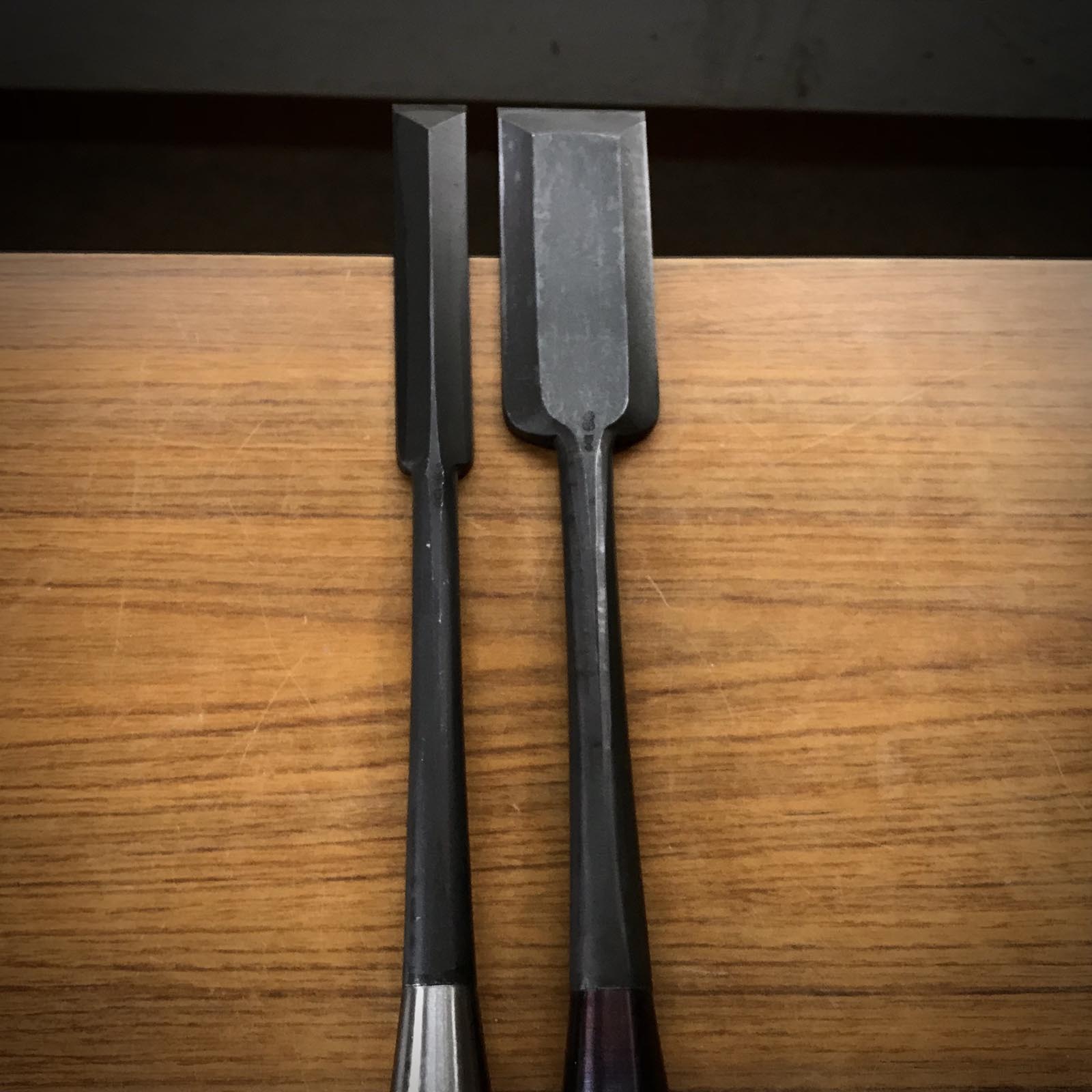 旧在庫 兼光 特製 打鑿セット 掘り出し物 兼光特製 龍虎彫 本突き組鑿 54,24mm 大月のみ、本月のみ #2