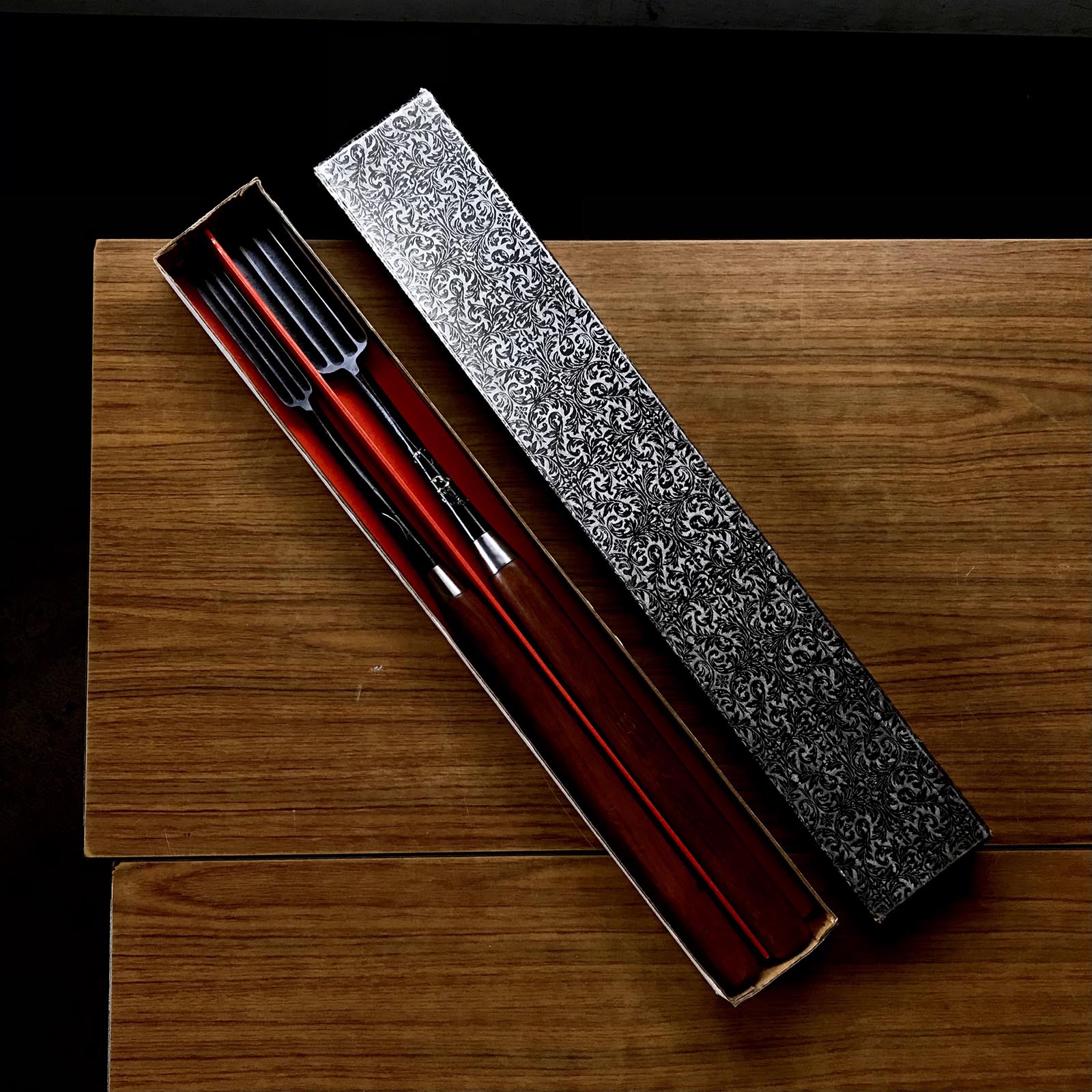 Old stock Sekiryu Slick Chisels set with Carving & Quadruple Ura 掘出し物 石流 四つ裏 彫金本突き組鑿 48,24mm Ootsuki-nomi, Hontsuki-Nomi