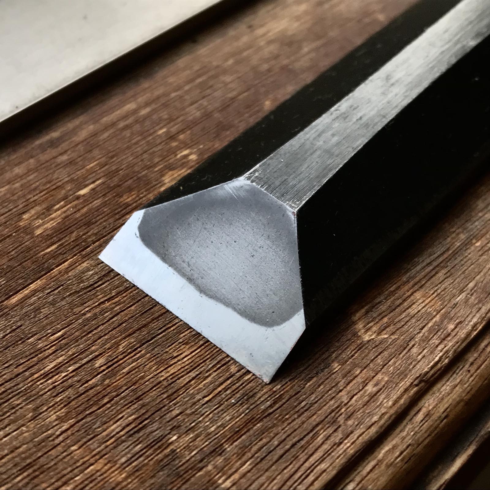 Old stock Sekiryu Slick Chisels set with Carving & Quadruple Ura 掘出し物 石流 四つ裏 彫金本突き組鑿 48,24mm Ootsuki-nomi, Hontsuki-Nomi