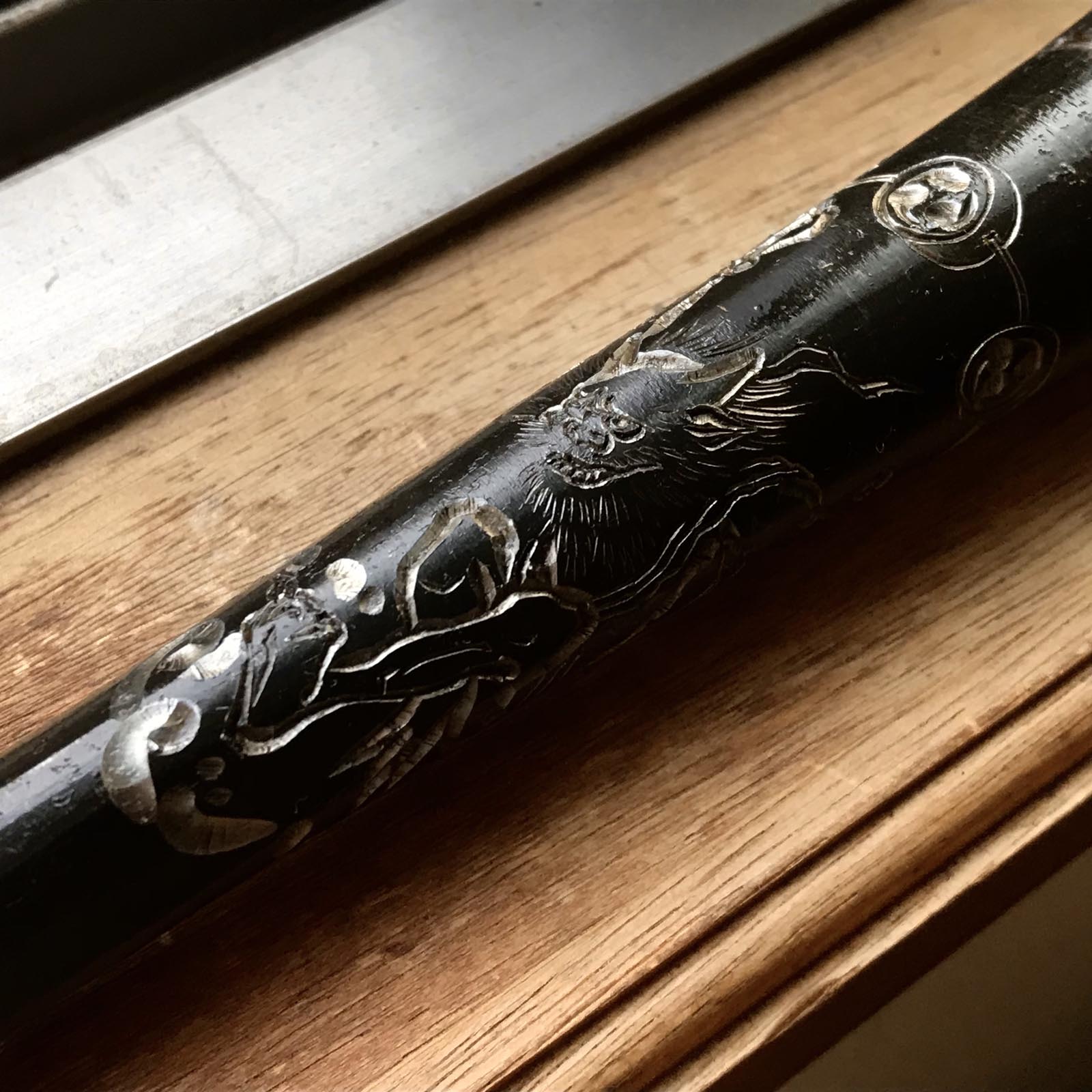 Old stock Sekiryu Slick Chisels set with Carving & Quadruple Ura 掘出し物 石流 四つ裏 彫金本突き組鑿 48,24mm Ootsuki-nomi, Hontsuki-Nomi