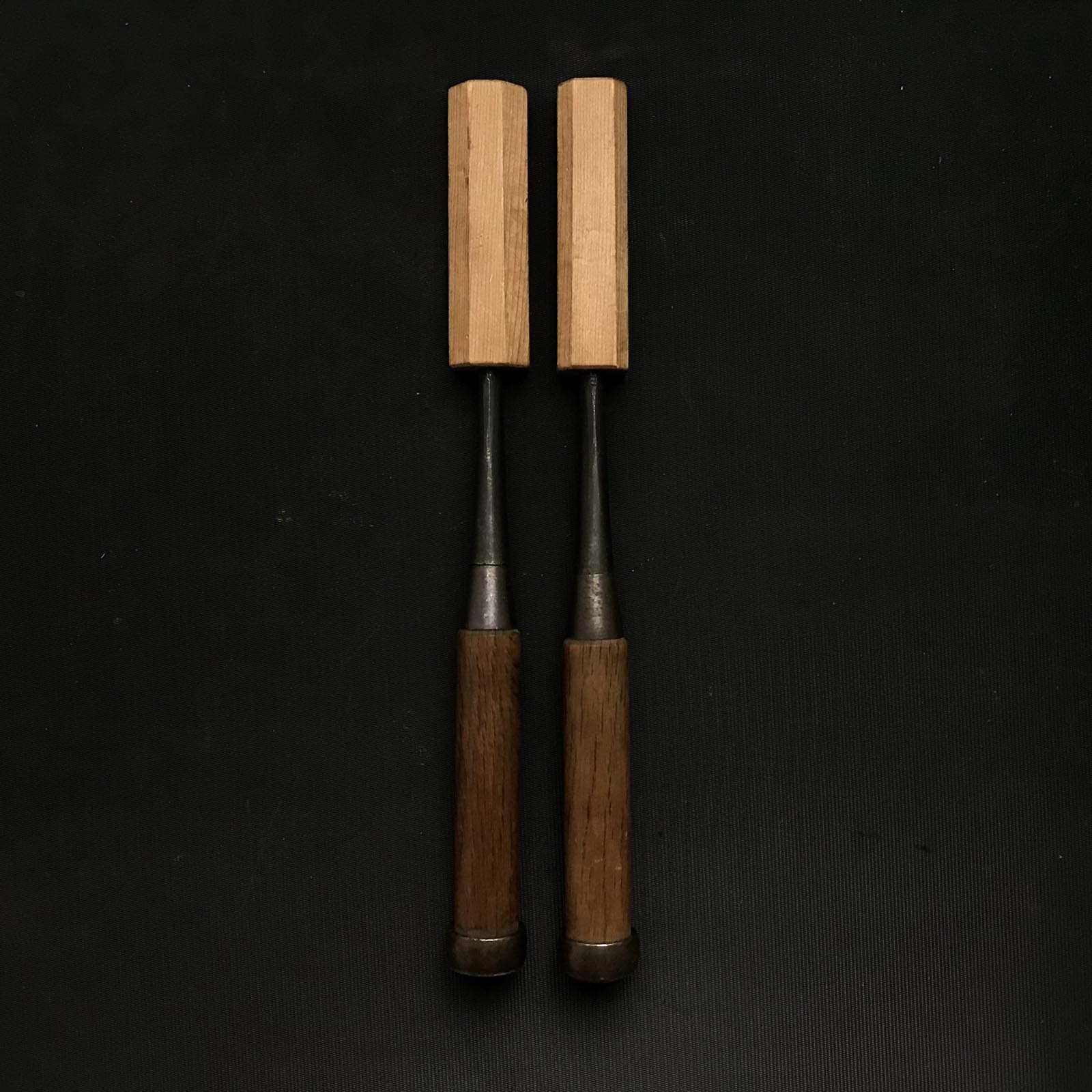 Hidari Hisasaku 2rd Bench Oblique chisels Set with Saya 左久作 特注 イスカ追入鑿 2本セット 鞘付 9mm