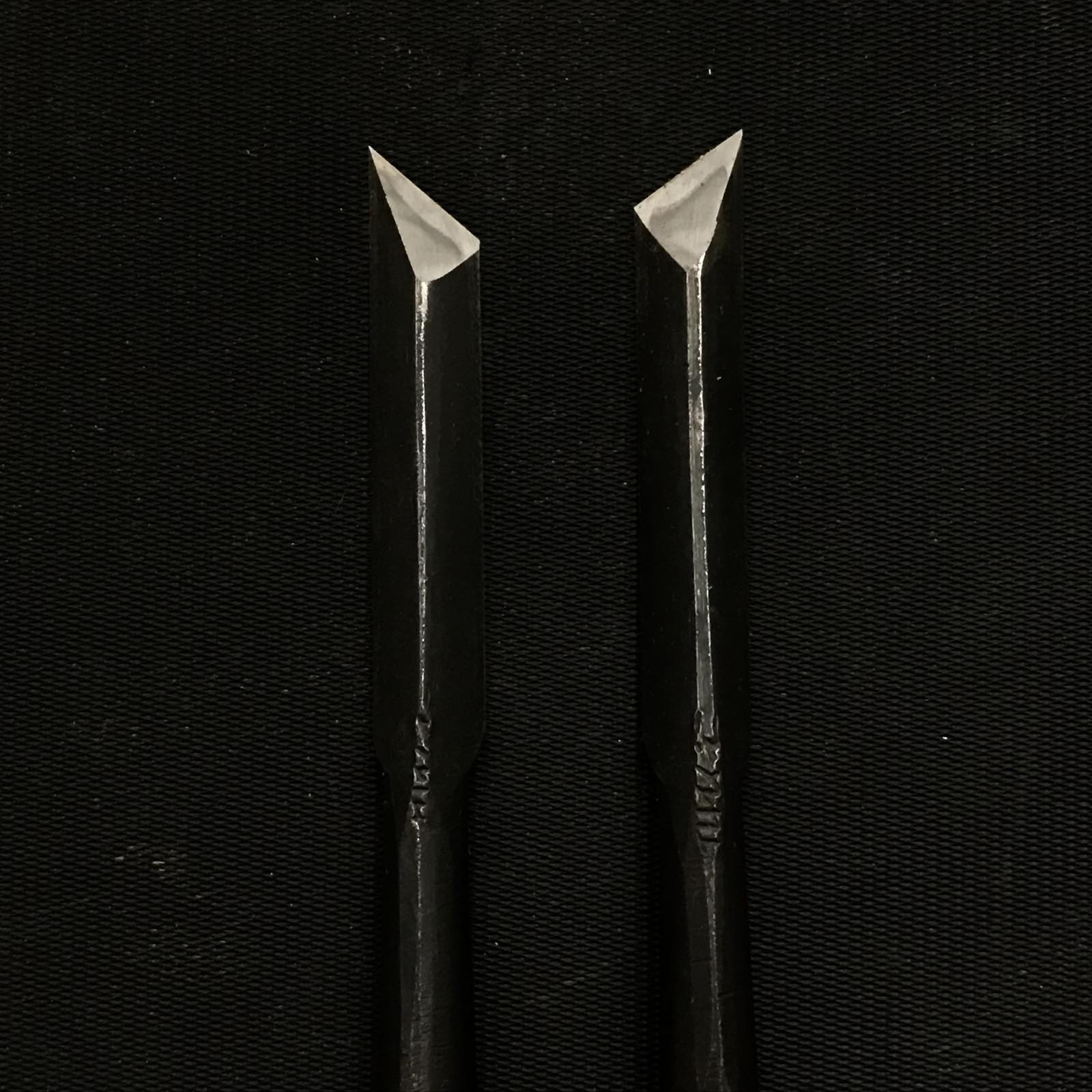 Hidari Hisasaku 2rd Bench Oblique chisels Set with Saya 左久作 特注 イスカ追入鑿 2本セット 鞘付 9mm