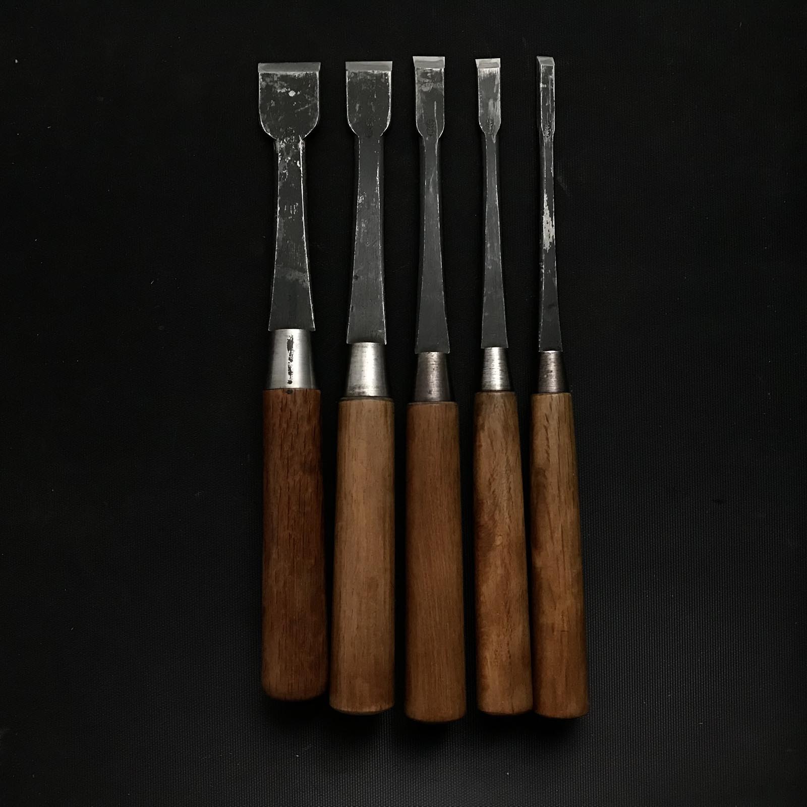 左久作 特注 平待鑿 5本セット 鞘付
