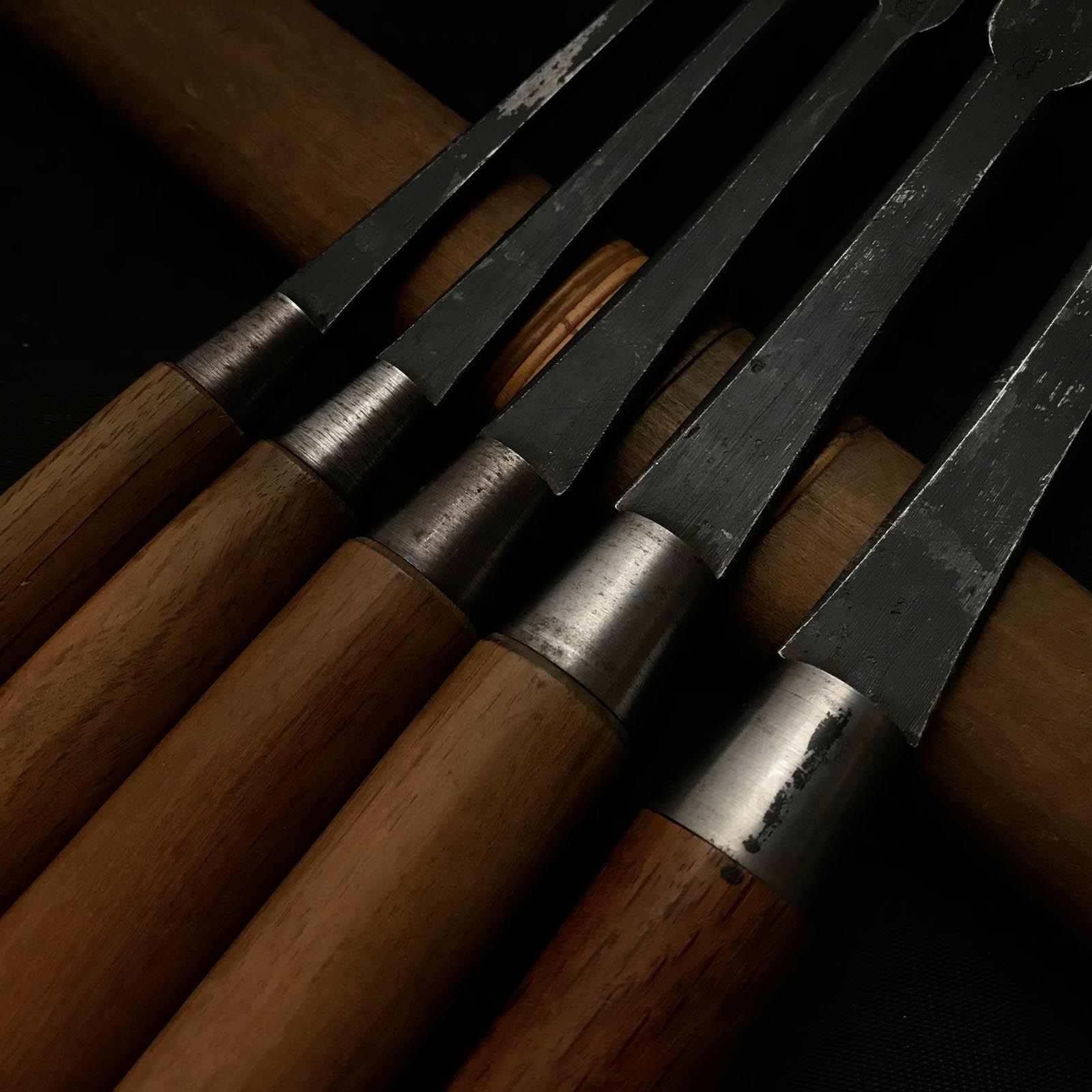 左久作 特注 平待鑿 5本セット 鞘付