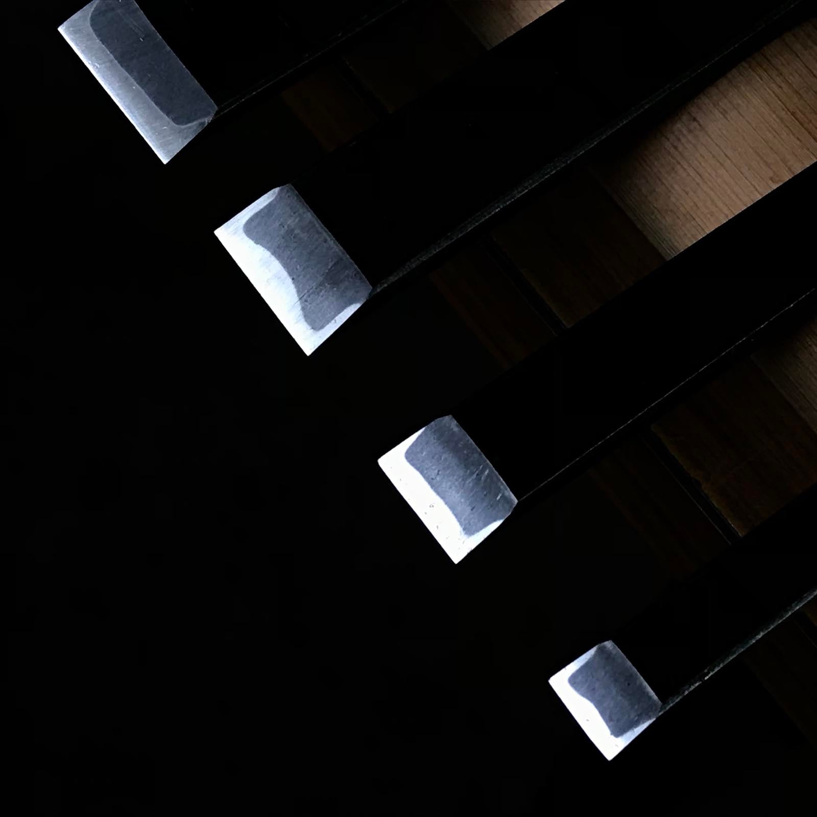 Old stock Hidemasa Paring chisels set 掘出し物 秀正 紫檀柄 薄鑿6本組 Usunomi