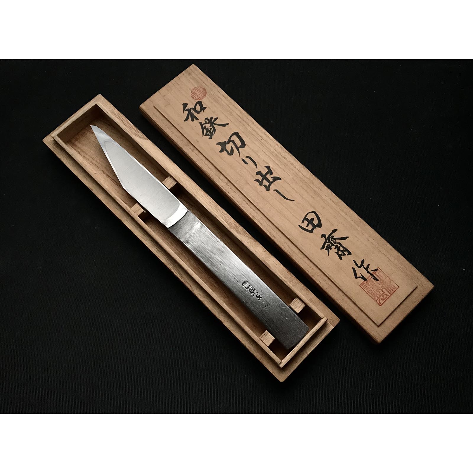 Old stock Tasai Kiridashi with Watetsu Right Hand 掘出し物 田斎作 切出し小刀 和鉄 右 7分