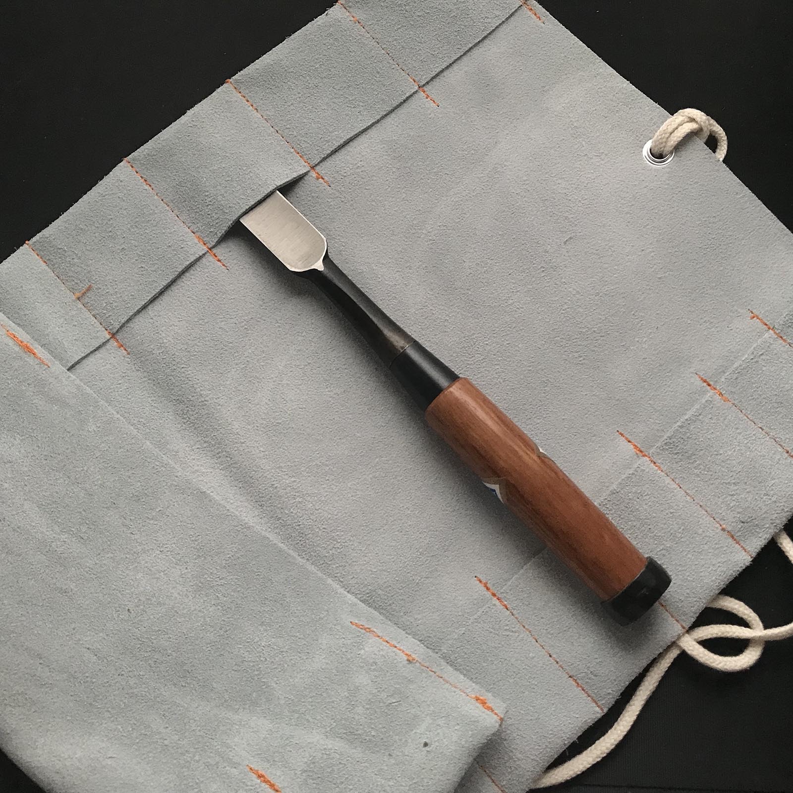 Timber chisels and Tool Leather Roll Bag 鑿巻き 厚鑿用 革製 ( 大 ) large size