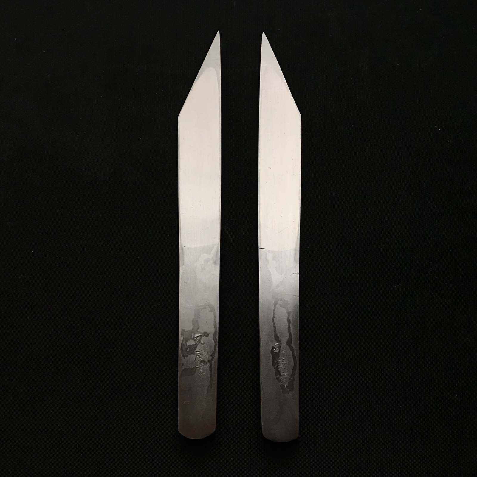 Hirotsugu Damascus Kiridashi knife by Miki city smith 廣貢 墨流し 切出し小刀 21mm