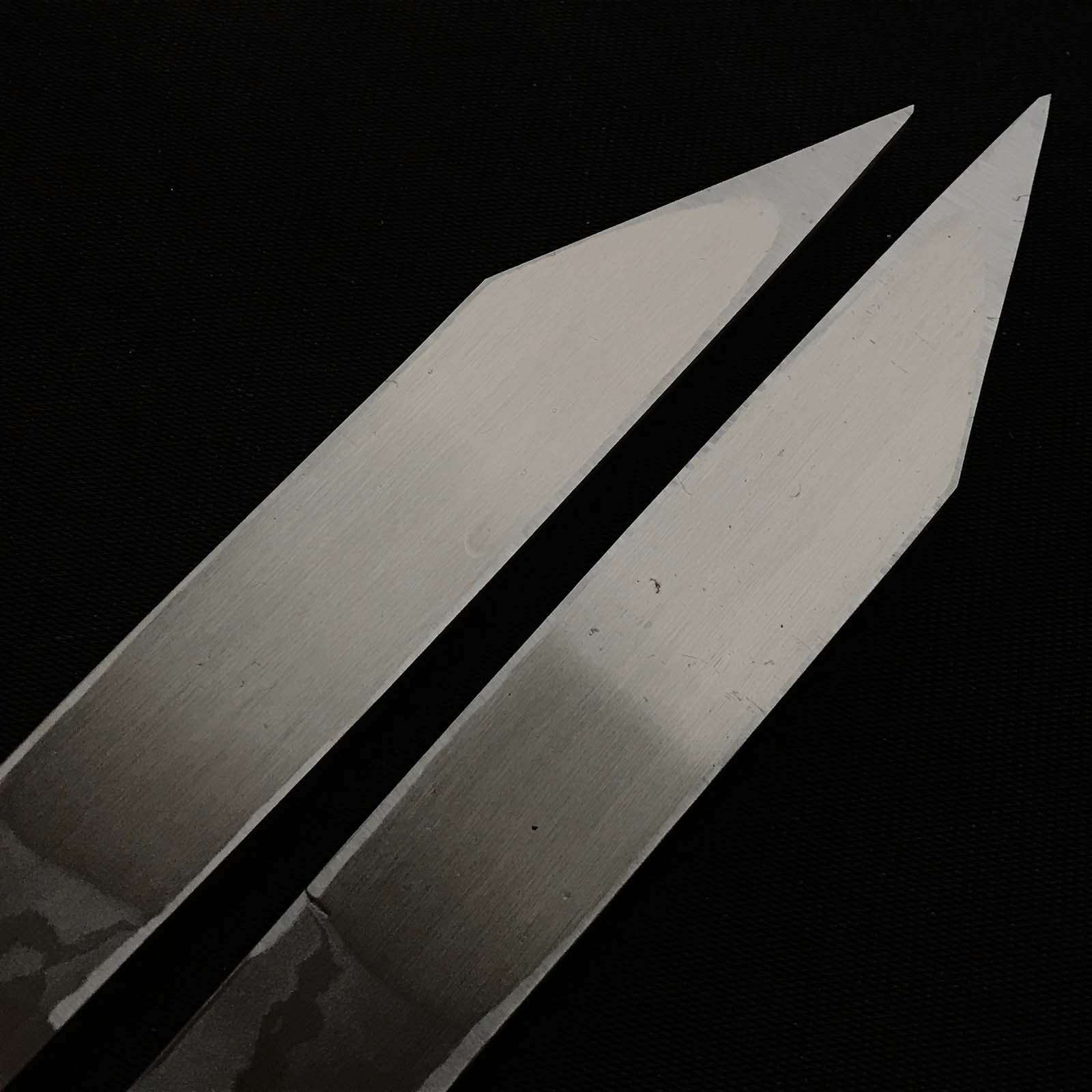 Hirotsugu Damascus Kiridashi knife by Miki city smith 廣貢 墨流し 切出し小刀 21mm