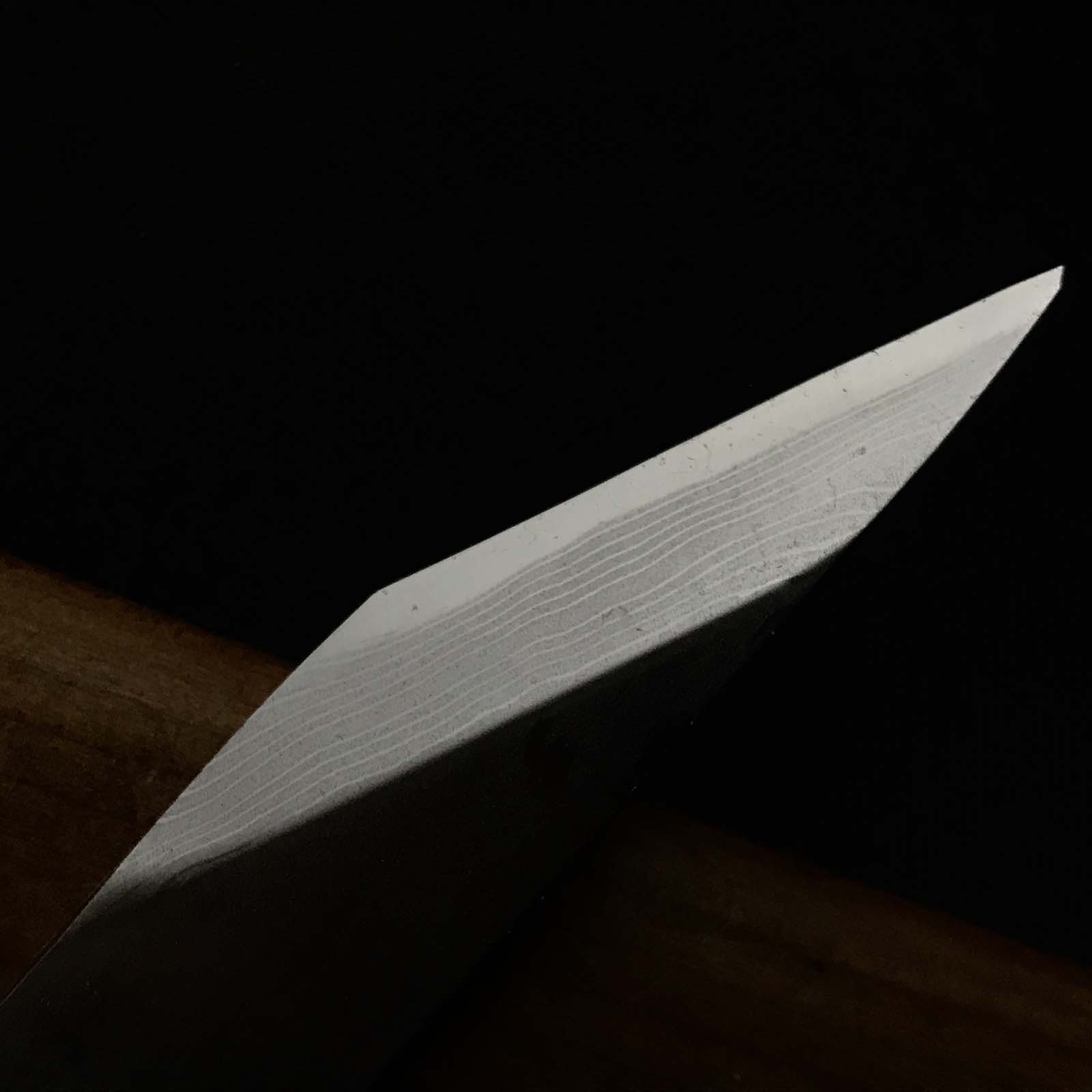 Hirotsugu Damascus Kiridashi knife by Miki city smith 廣貢 墨流し 切出し小刀 21mm