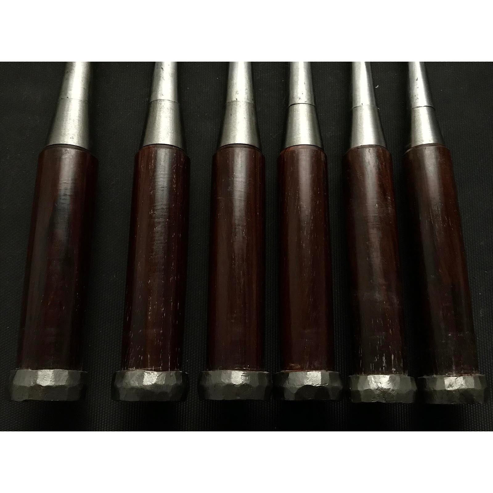 旧蔵 秀政 卓上ノミセット 龍彫り 掘り出し物 秀正 追入6本組鑿 紫檀柄 おいれのみ