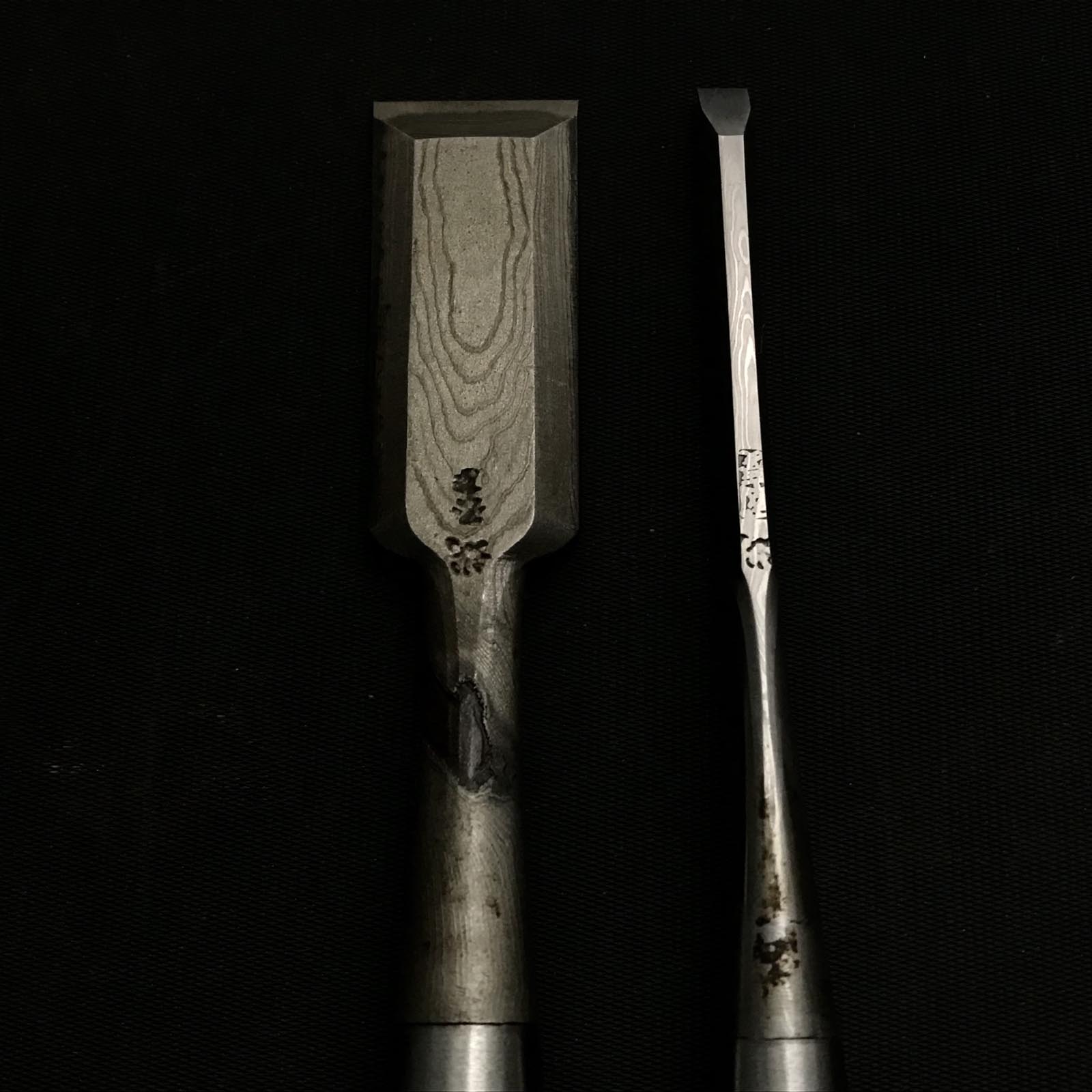 Old stock Kunikei 3rd Generation Early works Bench chisels 掘出し物 池田慶郎氏 三代目国慶作 早期作品 墨流し 追入鑿 24mm 6mm