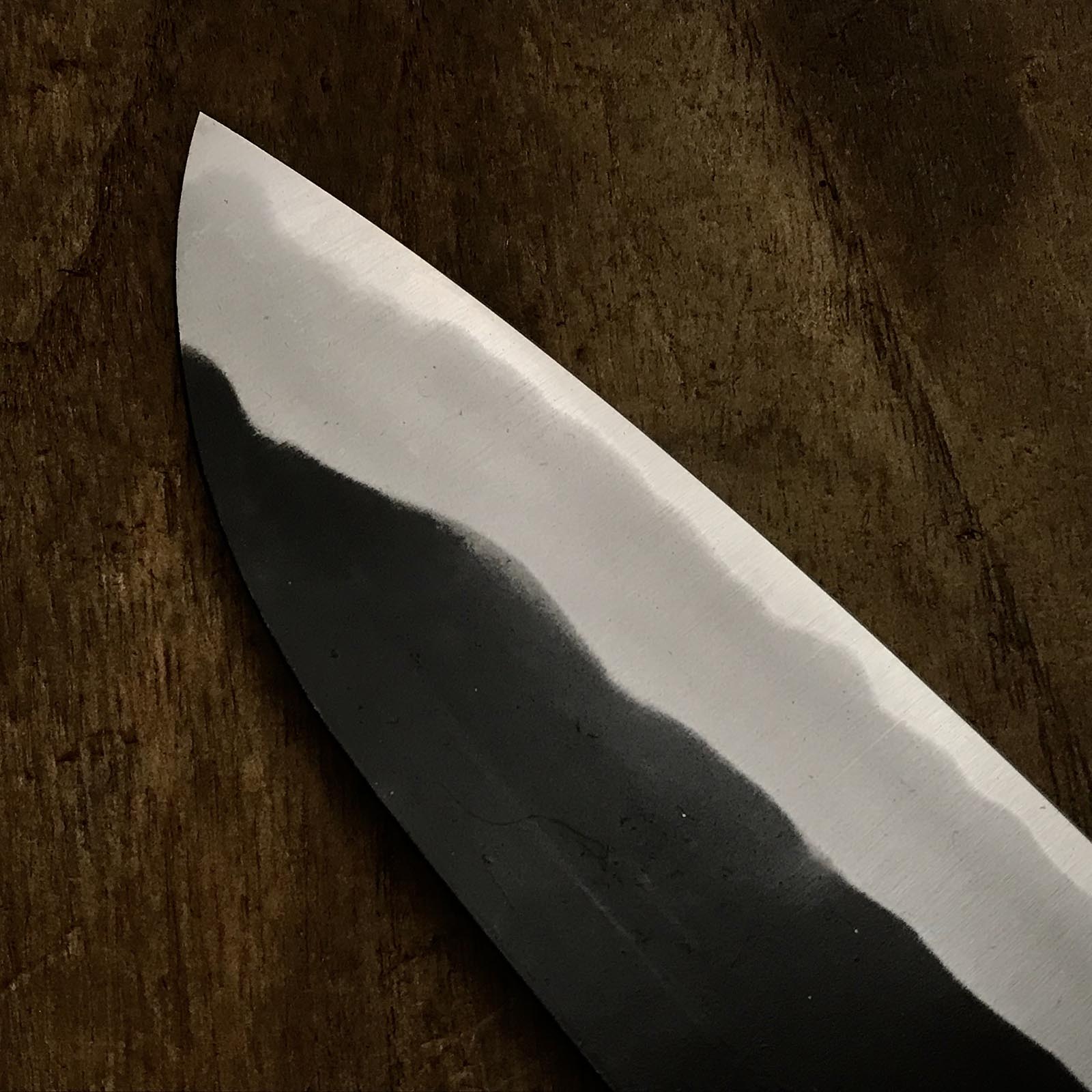 侊悦 白紙2号鋼 黒打三徳包丁 165mm