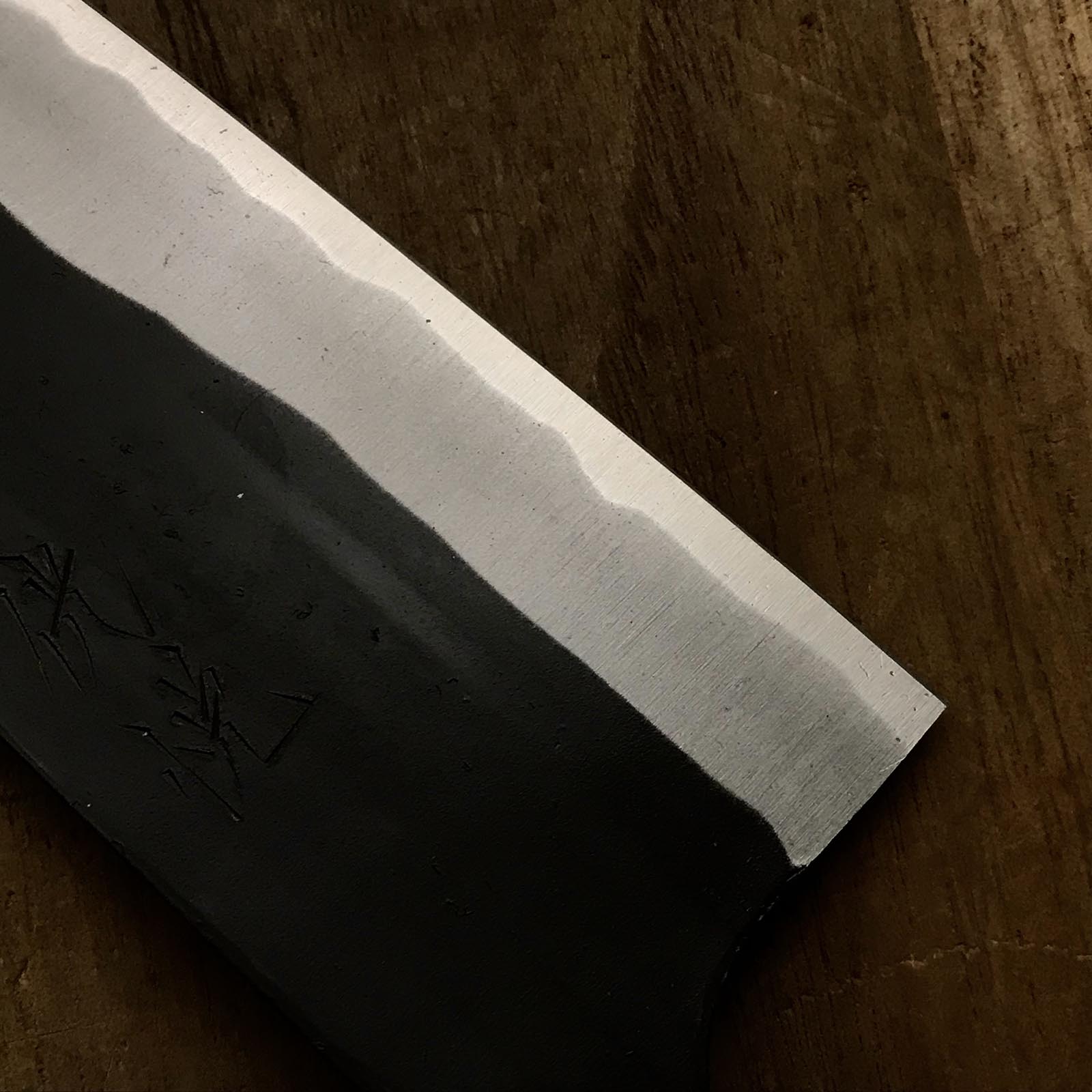 侊悦 白紙2号鋼 黒打三徳包丁 165mm