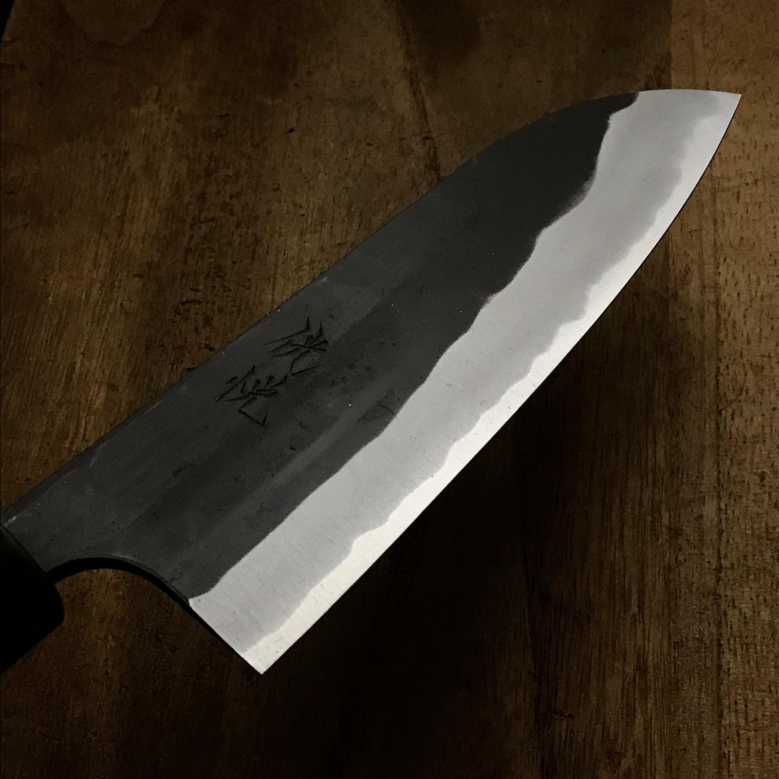 侊悦 白紙2号鋼 黒打三徳包丁 165mm