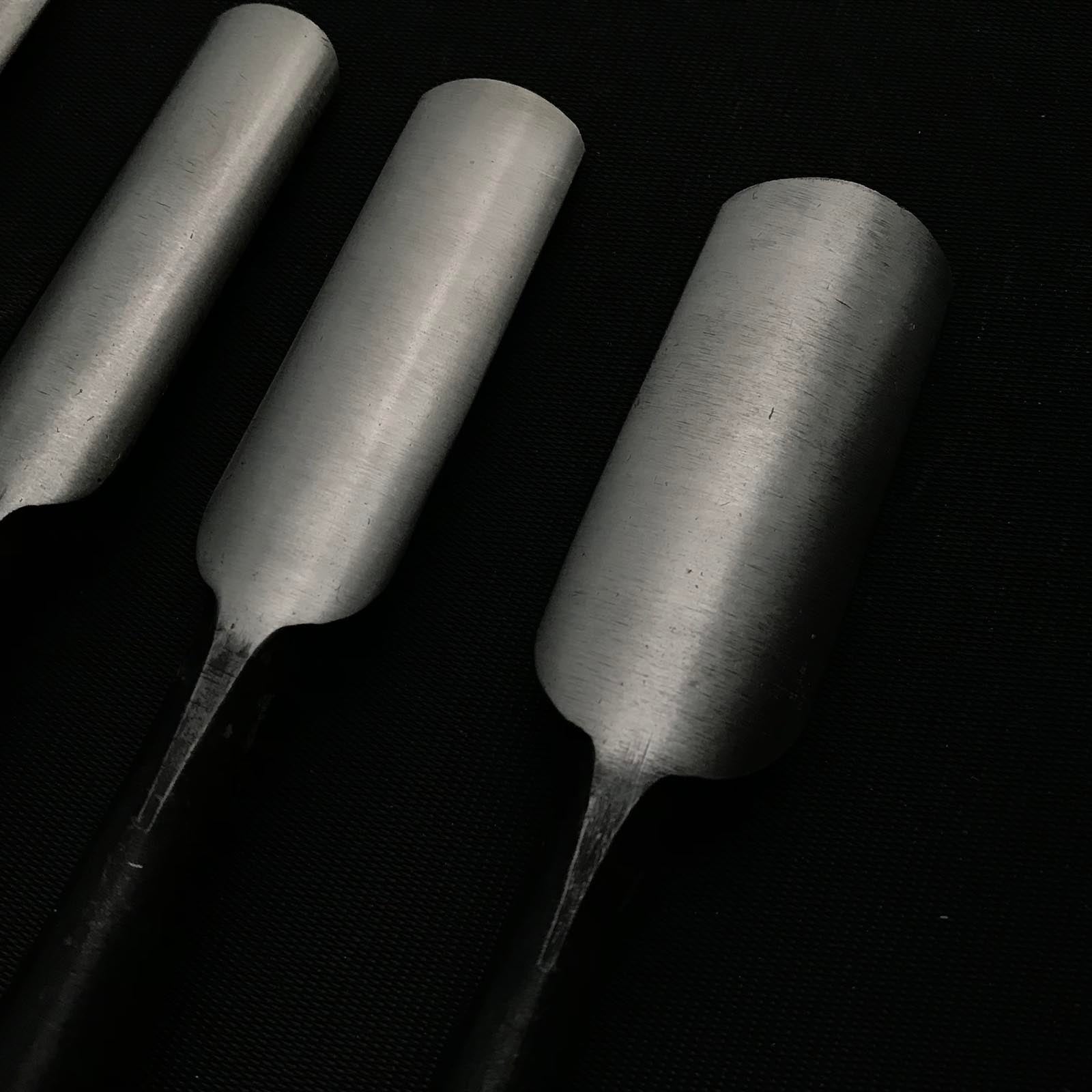Old stock Nobukuni Soto maru chisels set with white steel 掘出し物 信國 外丸組鑿 5本組 Sotomarunomi