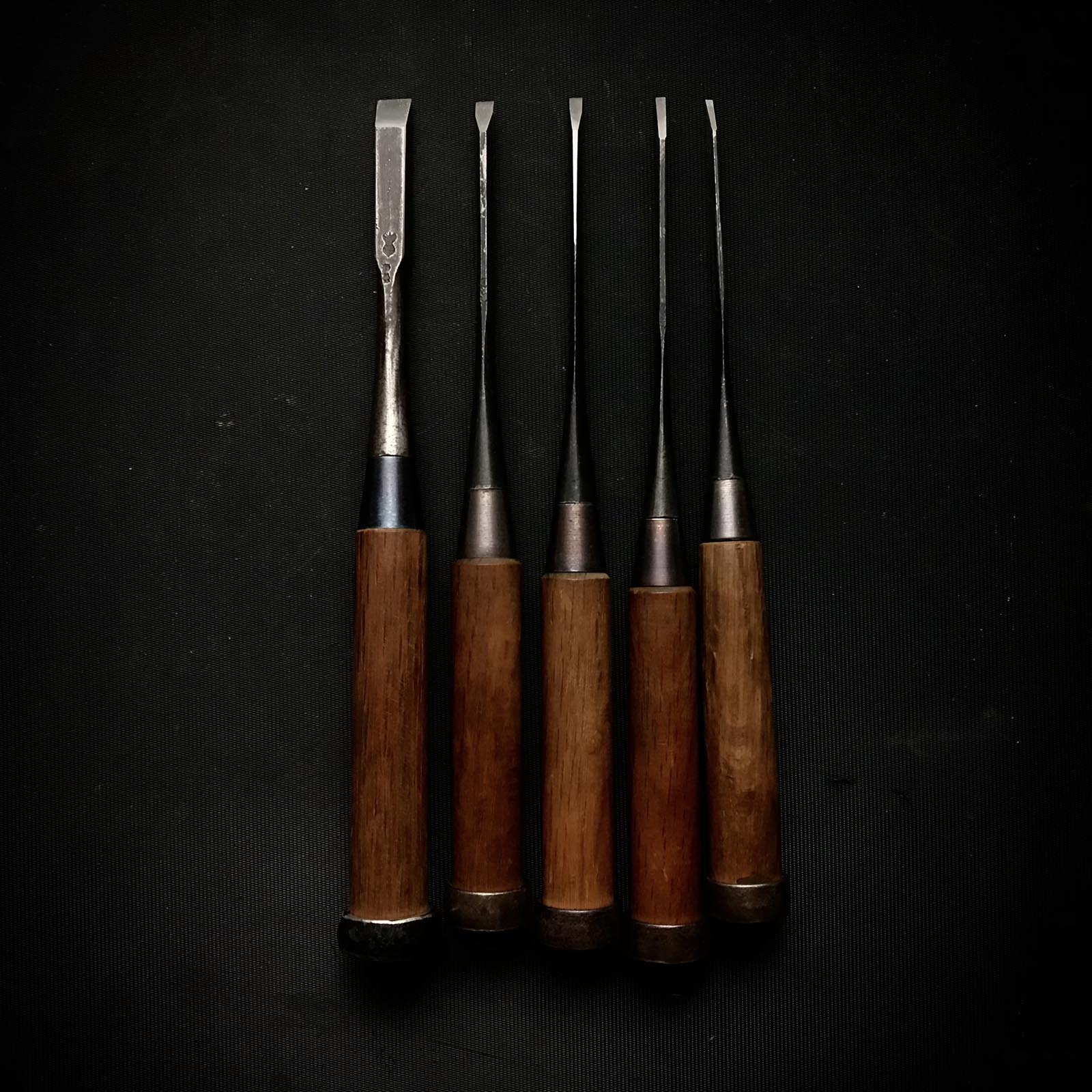 左久作二代目 卓上のみセット 二代目左久作 特注 追入鑿 5本セット 鞘付