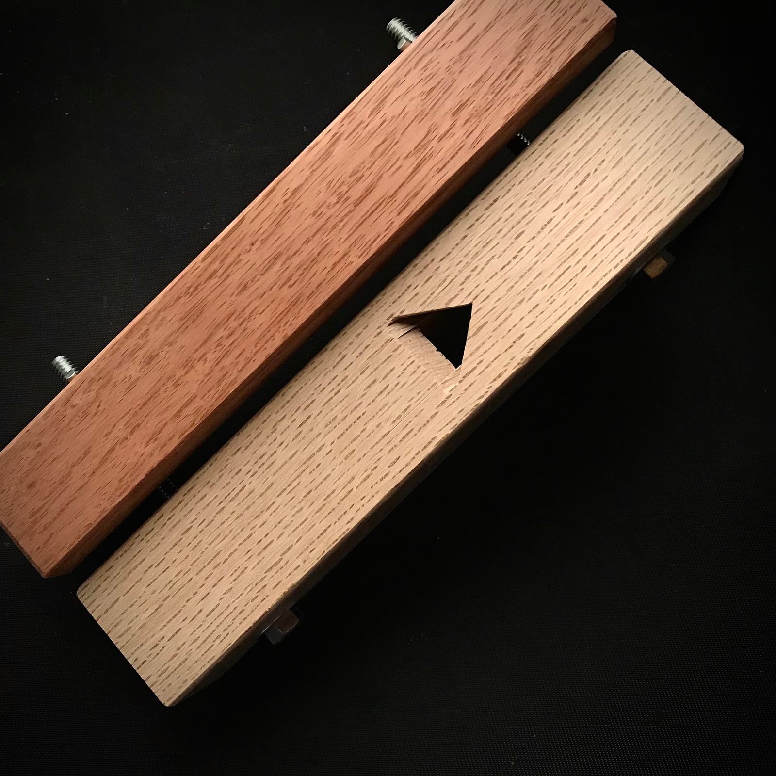 Ha Kanna Kumiko Kanna with white steel by Muneaki 葉鉋 組子用 麻の葉鉋 30° 猪本台 宗秋刃