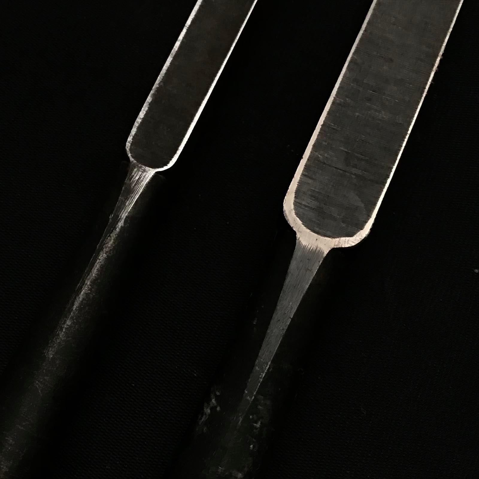 Old stock Hiromasa Timber chisels by Hasegawa Fujisaku 掘出し物 長谷川藤作氏 弘正 叩鑿 12,18mm Tatakinomi