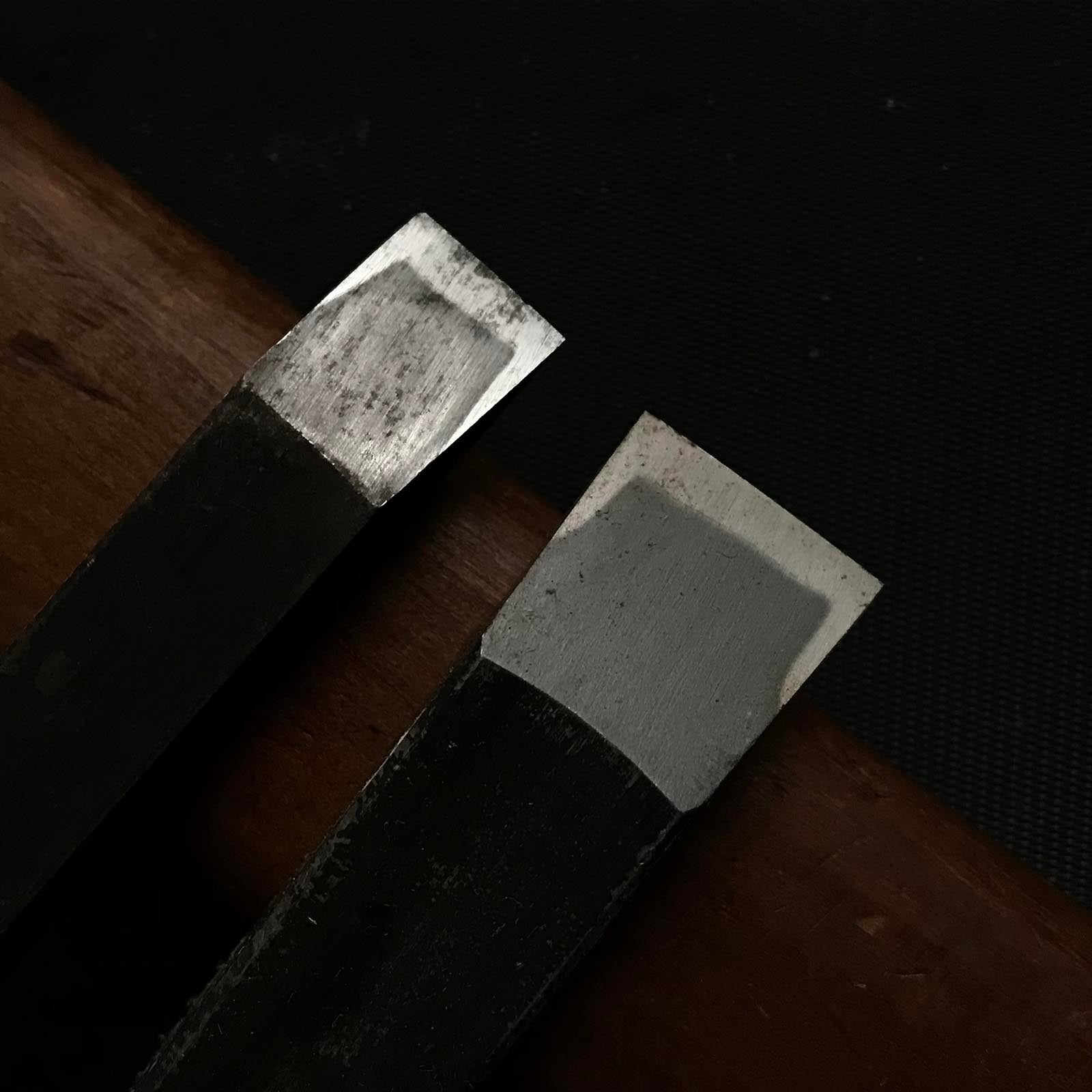 Old stock Hiromasa Timber chisels by Hasegawa Fujisaku 掘出し物 長谷川藤作氏 弘正 叩鑿 12,18mm Tatakinomi