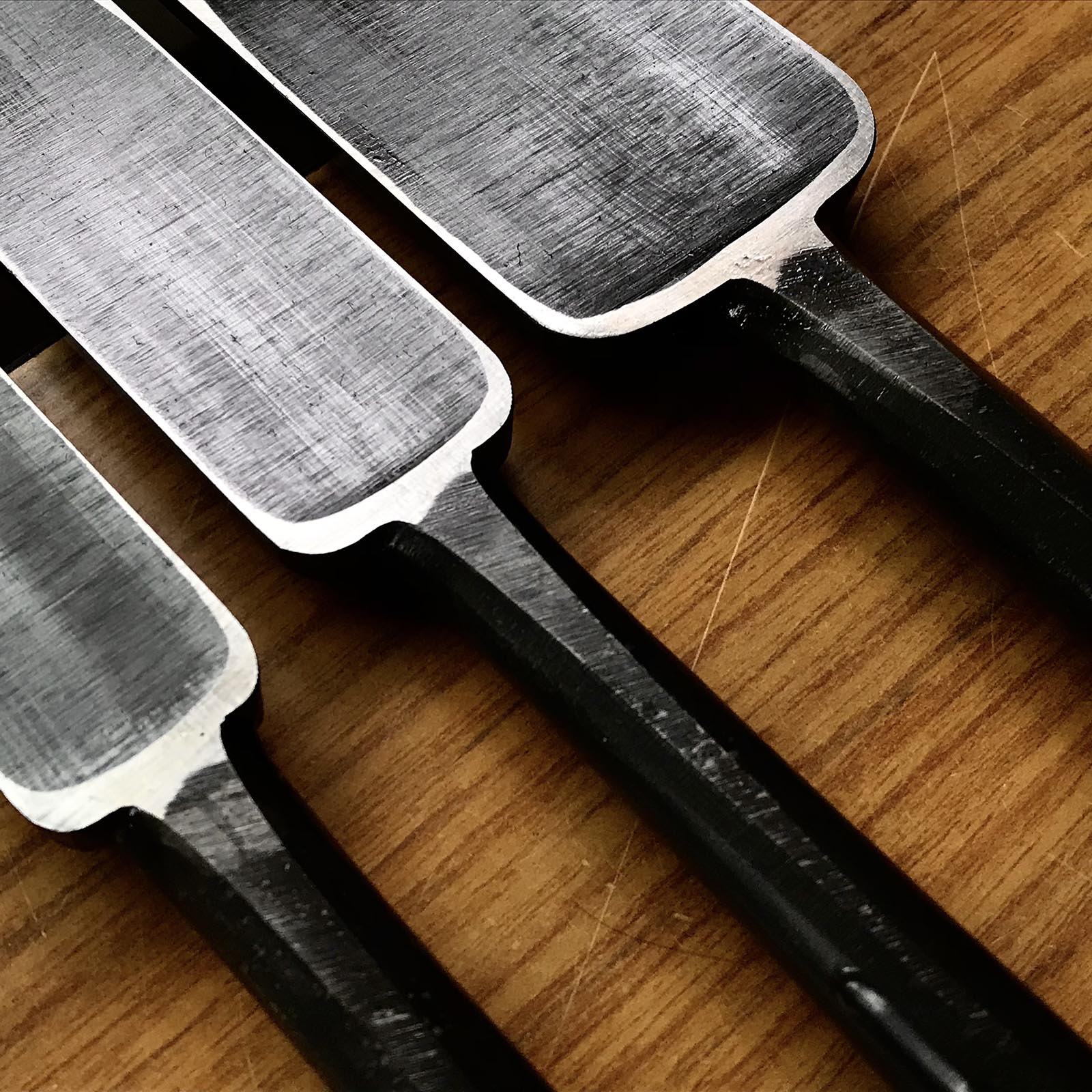 Fujihiro Slick Chisels Long type (Anayanomi) by Chuutarou Imai 今井忠太郎作 二治弘 穴屋鑿 長型 48,30,24mm