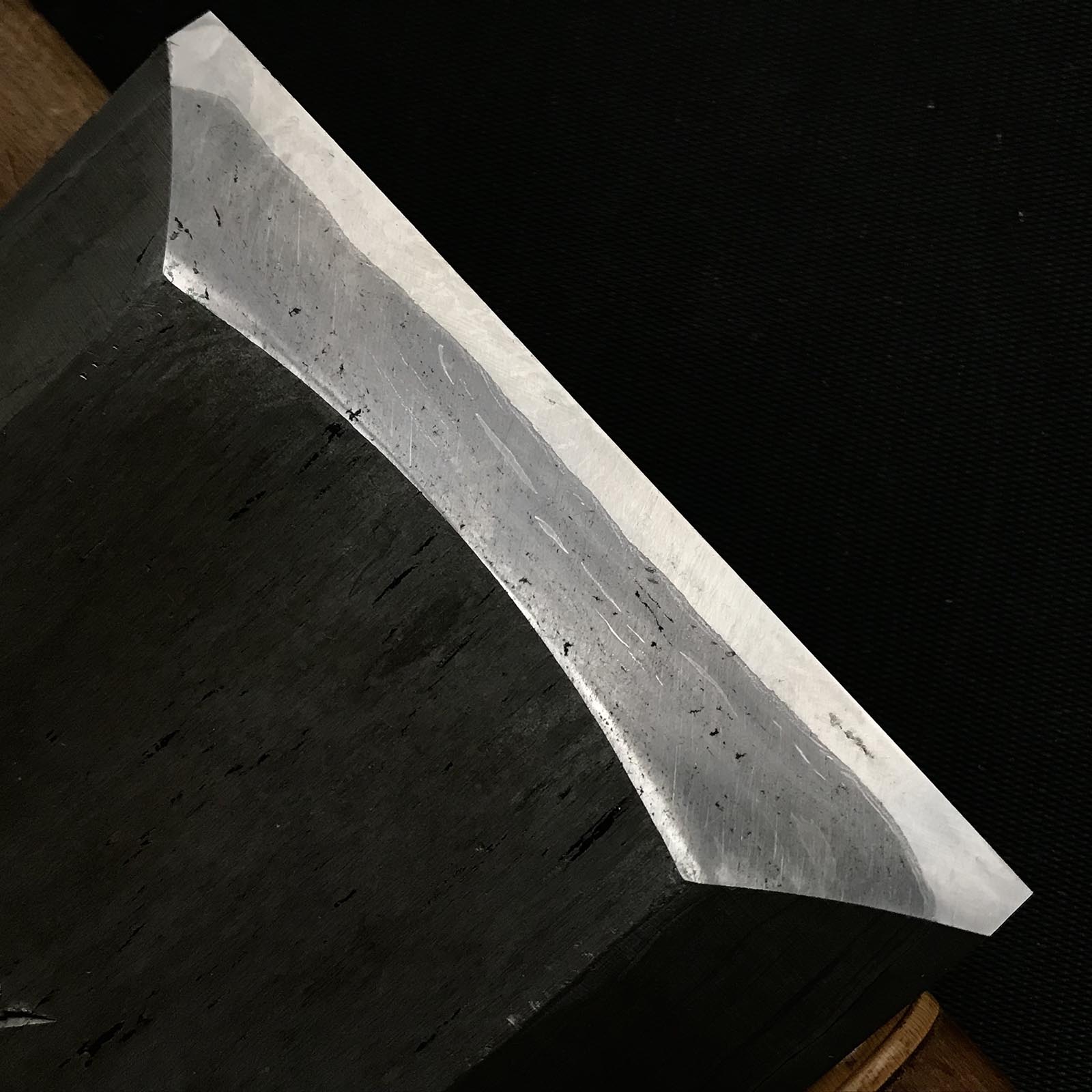 五百蔵作 墨流し 幅広叩き鑿 五つ裏 90mm たたきのみ