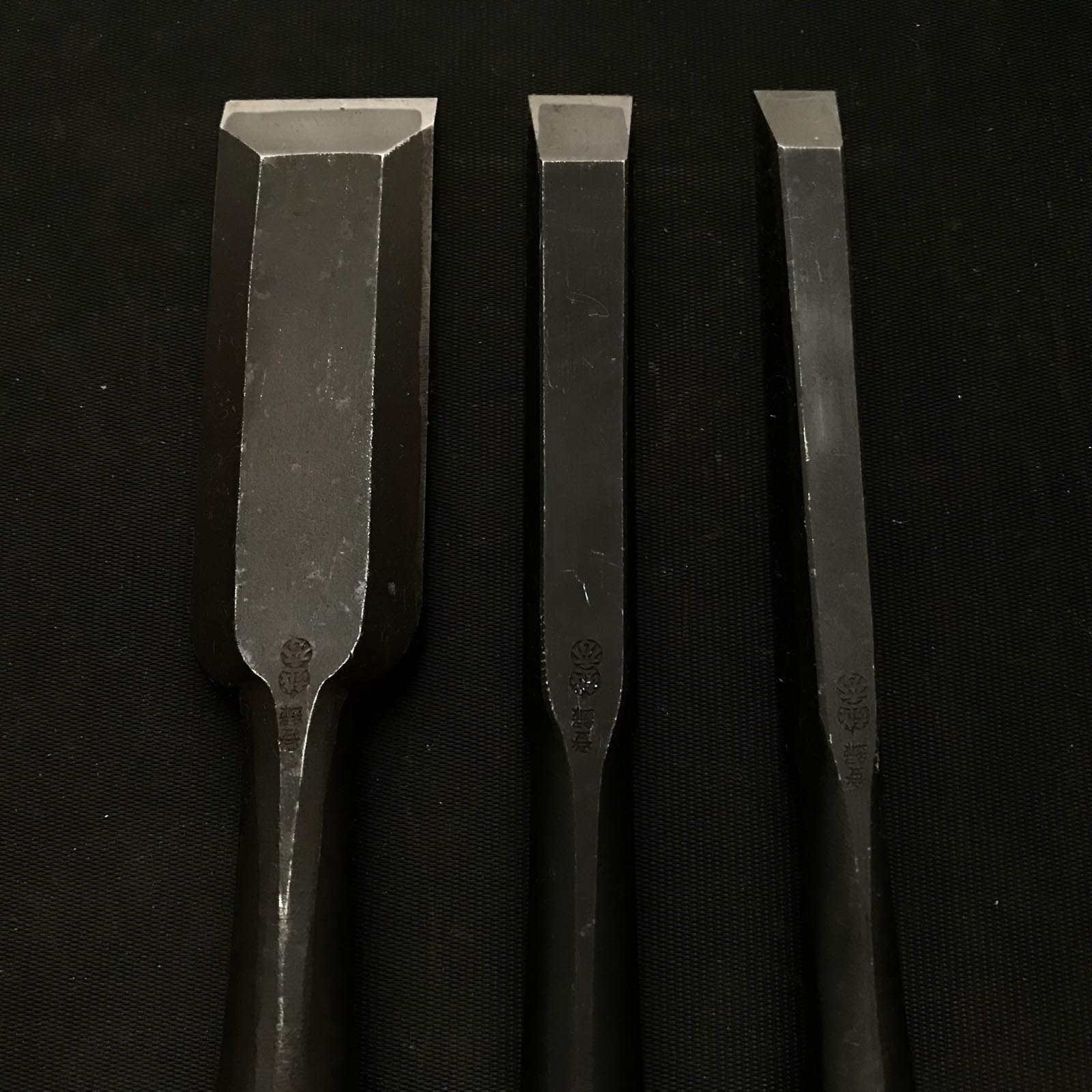 Old stock Koshihide Timber chisels by Sanjo city smith 掘出し物 越秀 叩鑿 Tatakinomi