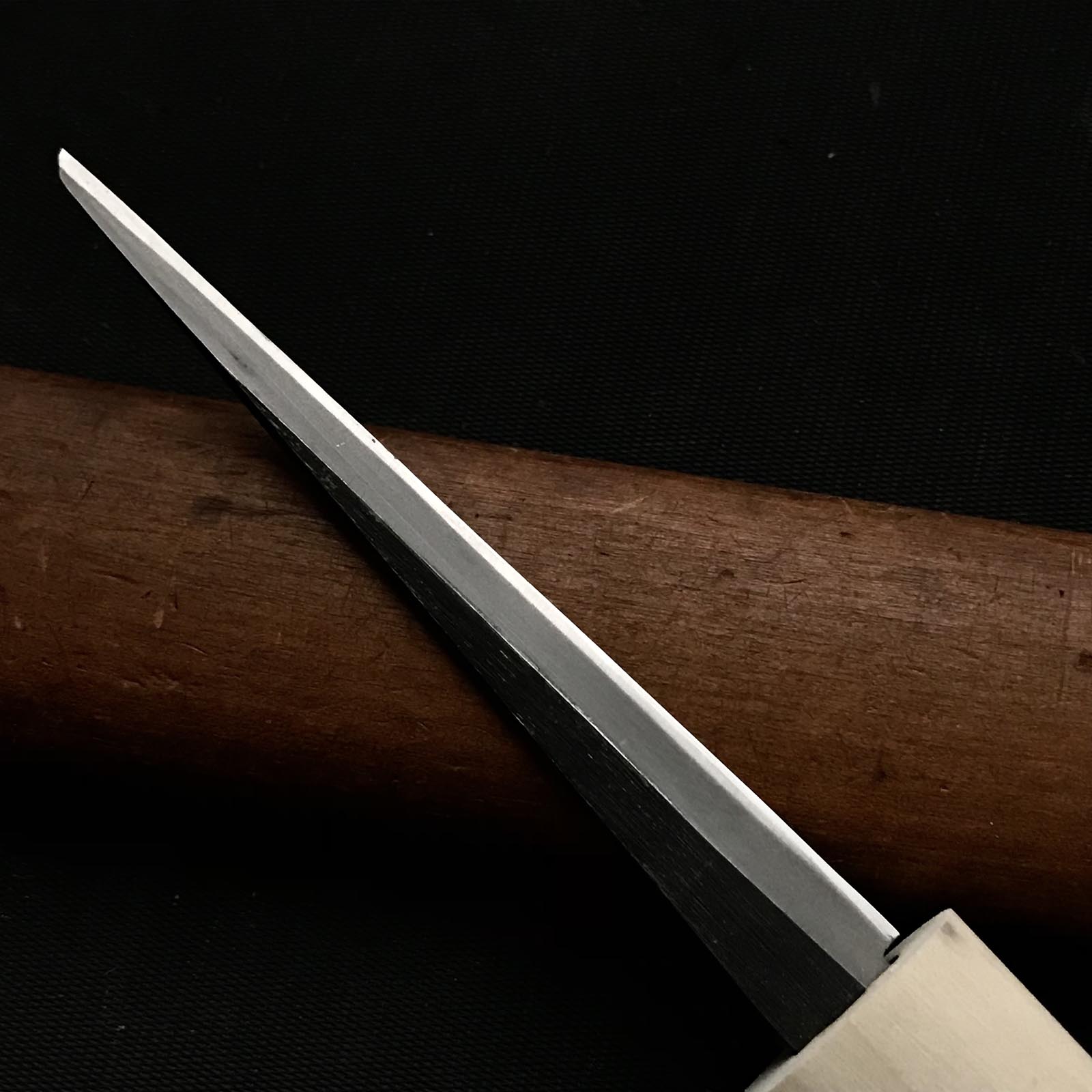 Baishinshi Kuri Kokatana (Carving knife) with white steel Right hand 梅心子 繰り小刀 右 95mm