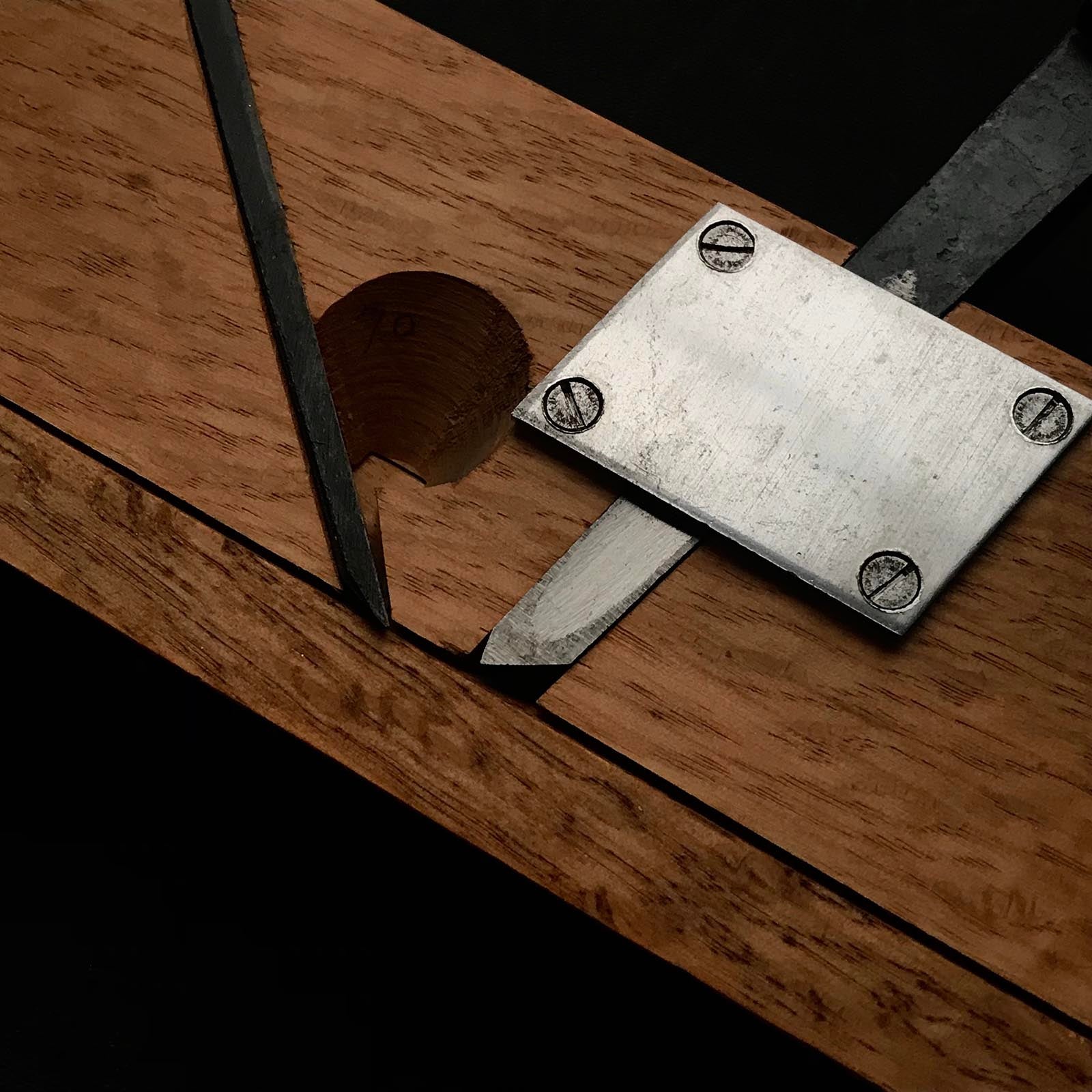 Old stock Arijakuri Kanna (Katagisakuri Kanna) Sliding Dovetail Plane with blue steel 掘出し物 三善 片木作里鉋 凹凸両用蟻作里鉋 #2