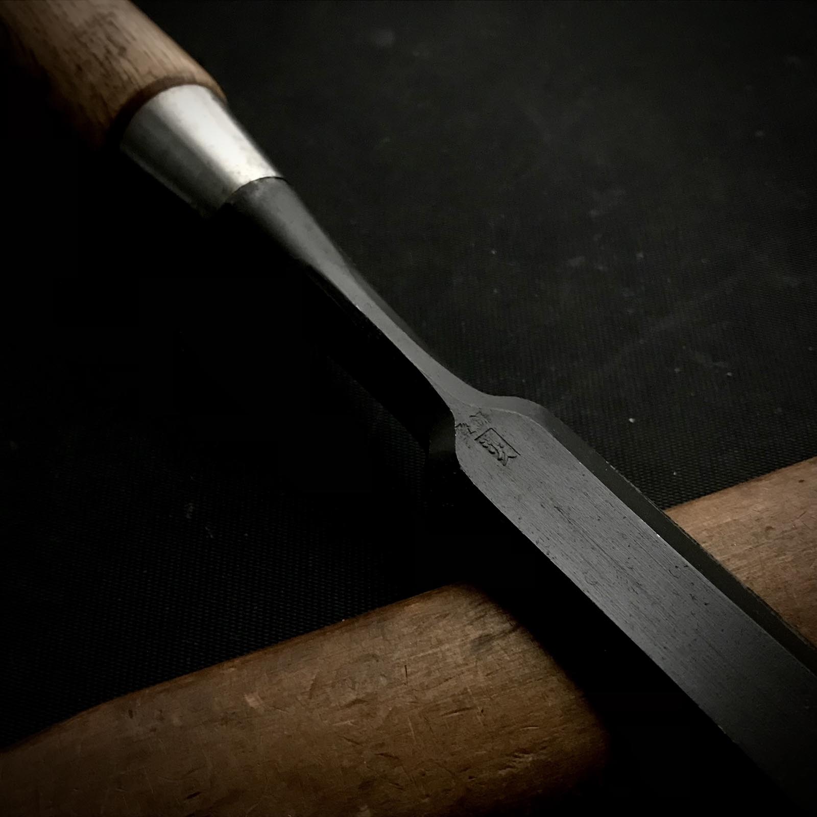 Old stoxk Kiyohisa shorter Timber chisels by Watanabe Kiyoe 渡辺清栄作 清久作 中叩鑿 24mm