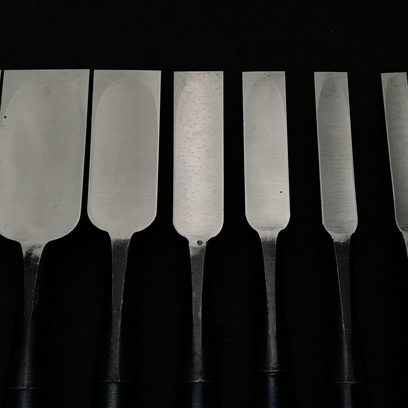 Old stock Shirasagi Bench chisels set 掘出し物 白鷺 追入鑿10本組 Oirenomi