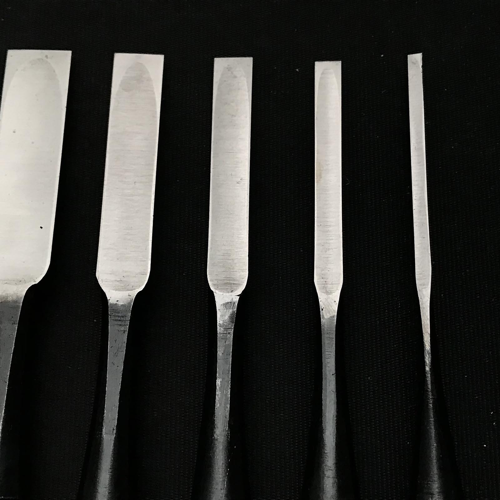 Old stock Shirasagi Bench chisels set 掘出し物 白鷺 追入鑿10本組 Oirenomi