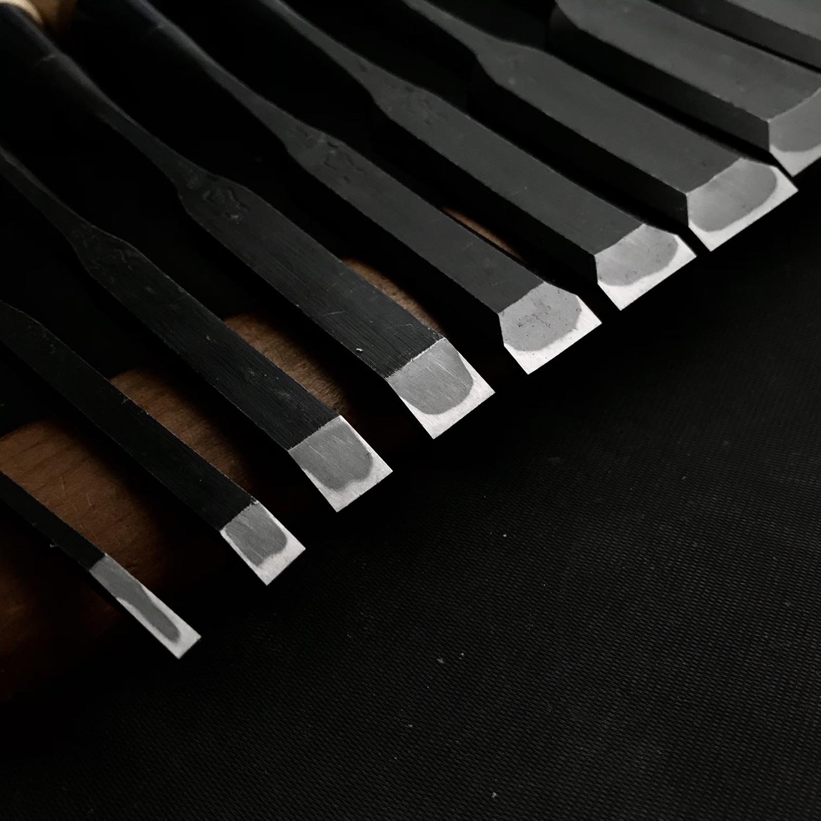 Old stock Shirasagi Bench chisels set 掘出し物 白鷺 追入鑿10本組 Oirenomi