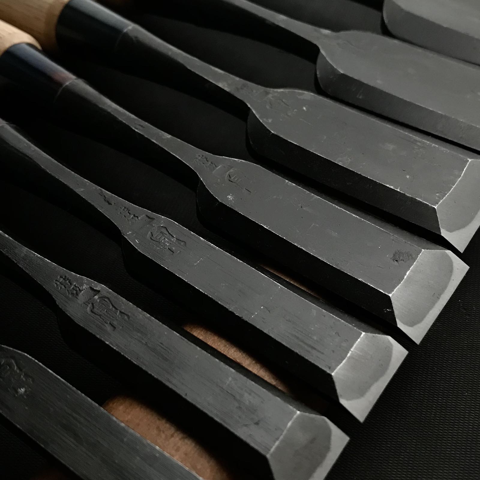 Old stock Shirasagi Bench chisels set 掘出し物 白鷺 追入鑿10本組 Oirenomi