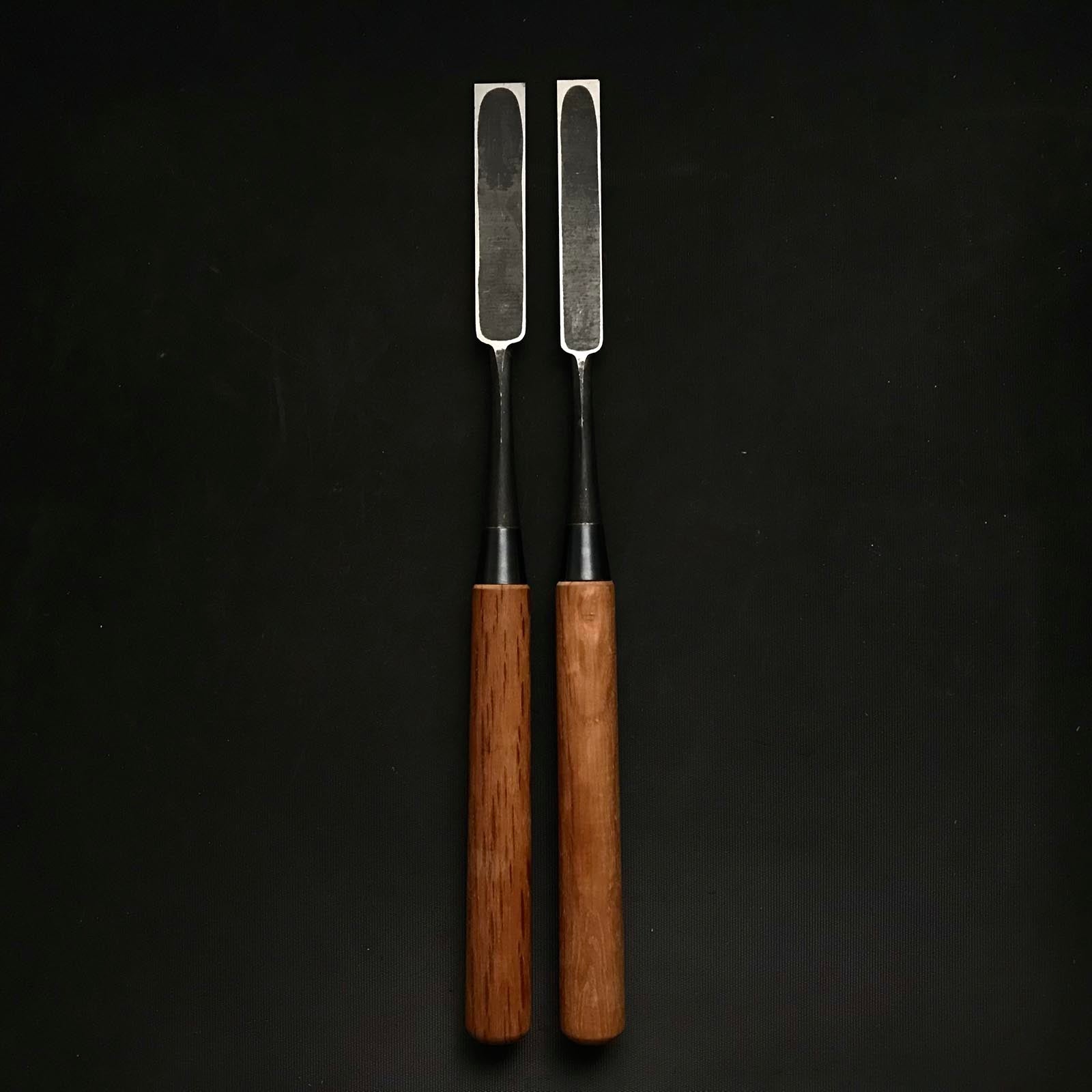 Old stock Koshitaka Paring chisels (Usunomi) with white steel 掘出し物 越孝 面取薄鑿 15,18mm