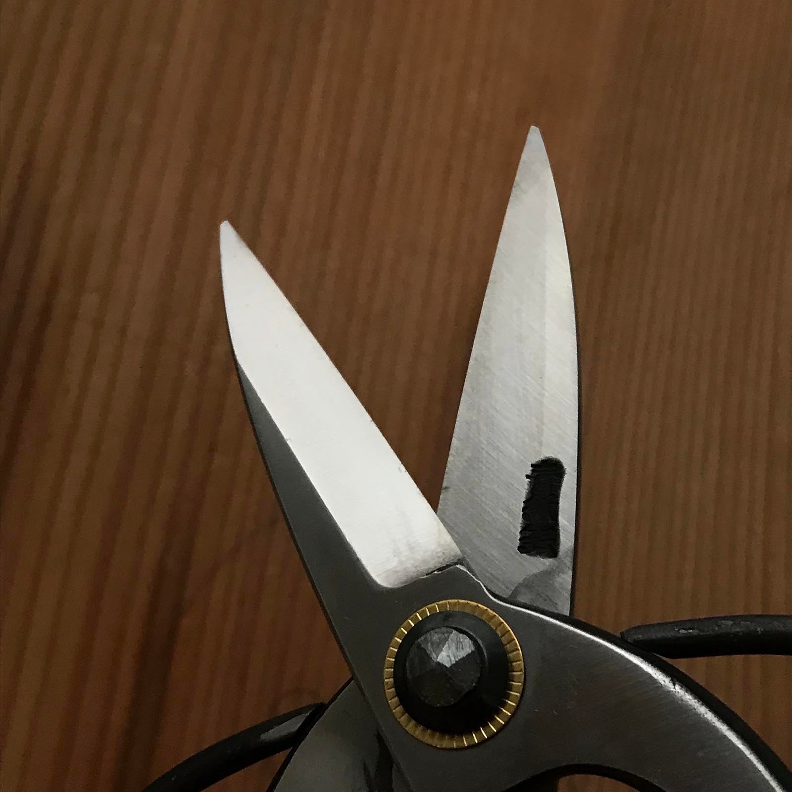 Old stock Hand made Okubo Shears By Kouetsu with blue steel 掘出し物 侊悦 大久保鋏 手作り 青紙鋼 190mm