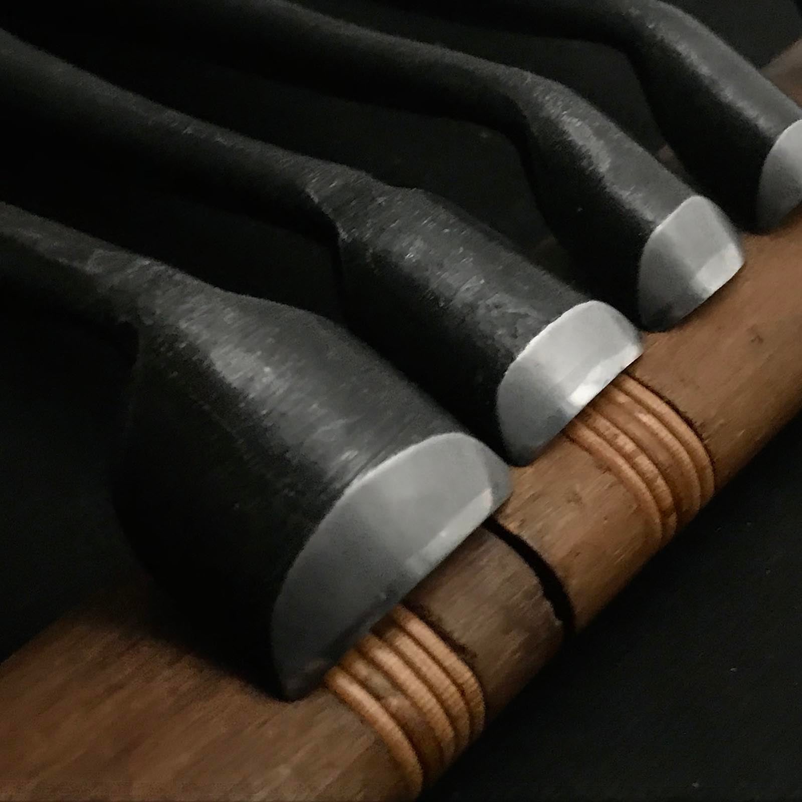 Chousei Spoon chisels Carving chisels with Blue steel 彫清 丸曲鑿 青紙鋼
