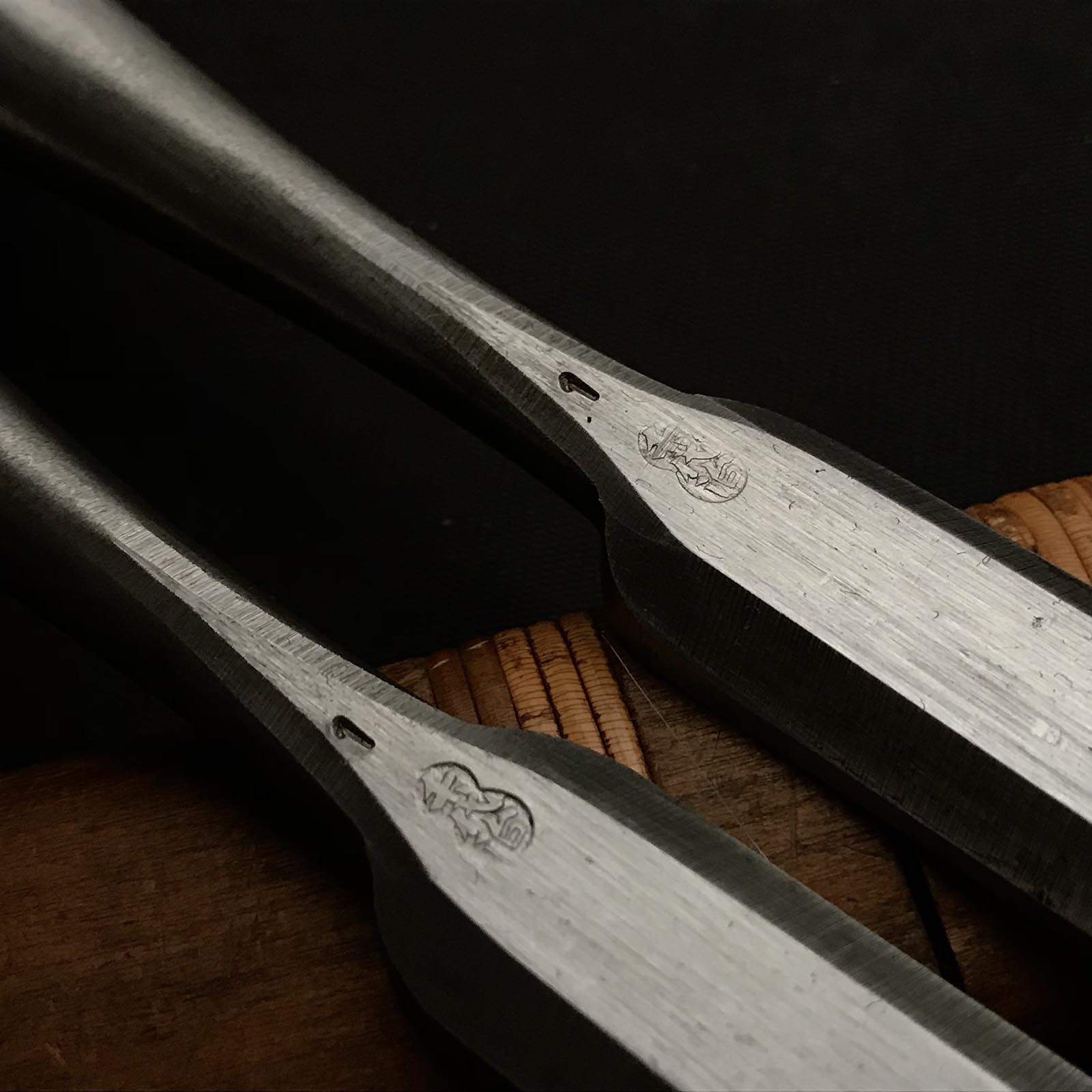 旧蔵 エサク 短材 斜めノミセット 英作 イスカ中叩鑿 セット 18mm