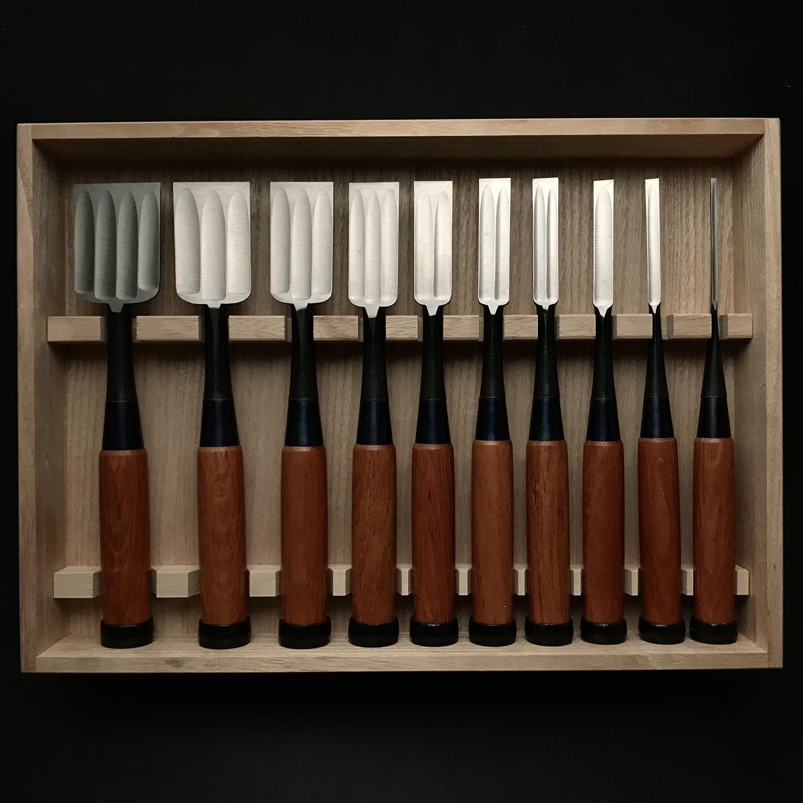 助丸四代目 碓井義雄作 卓上ノミ 木箱入り 四代助丸 碓氷淑郎 追入組鑿 桐箱付 おいれのみ