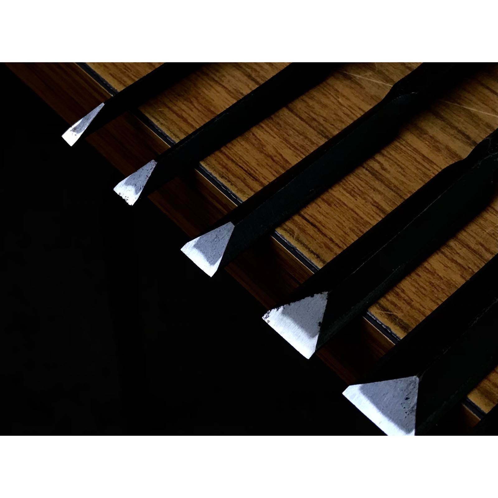 旧蔵 長広(ながひろ)初期作 アリノミセット 掘り出し物 長弘 鎬追入組鑿 10本組 おいれのみ